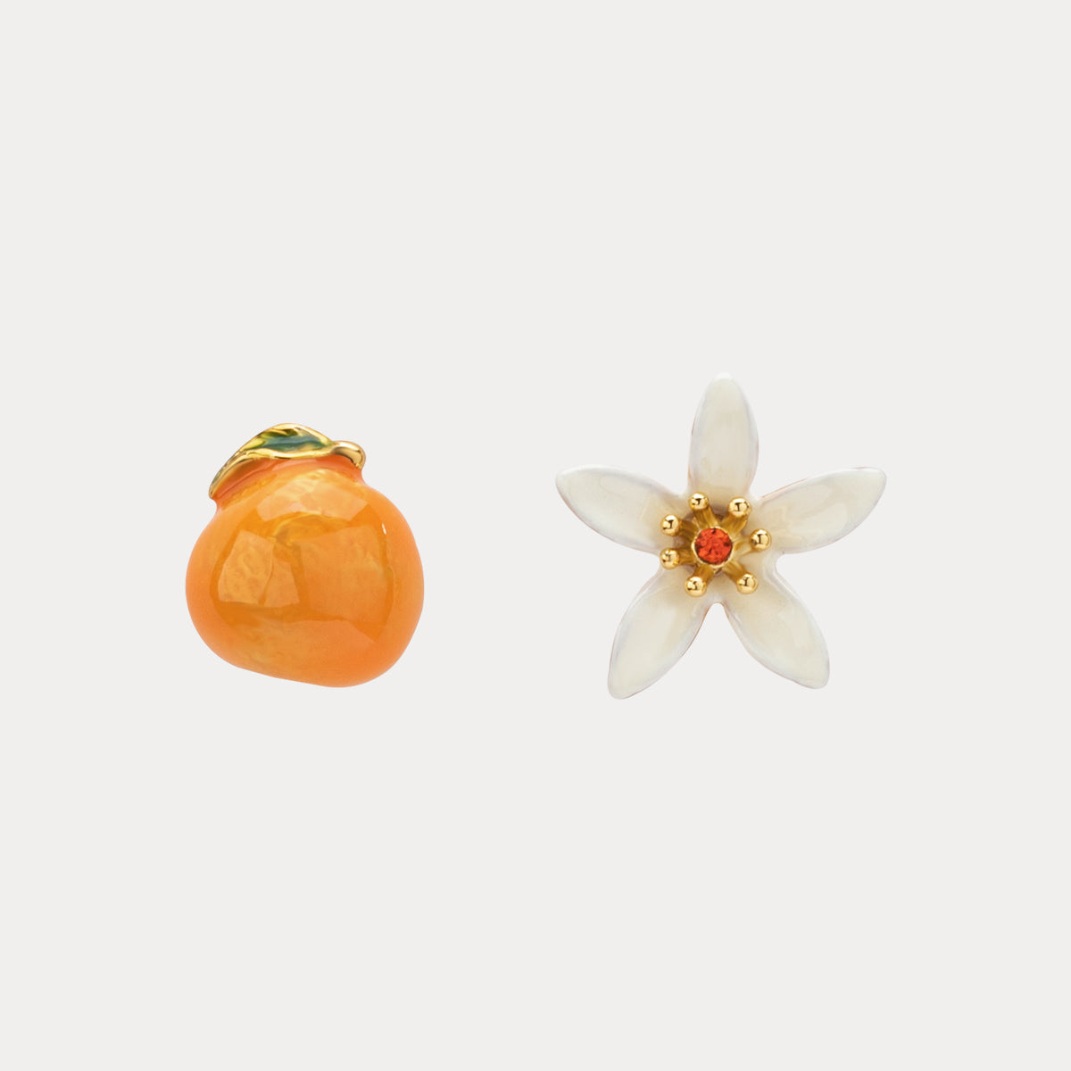 Selenichast orange flower earrings 1