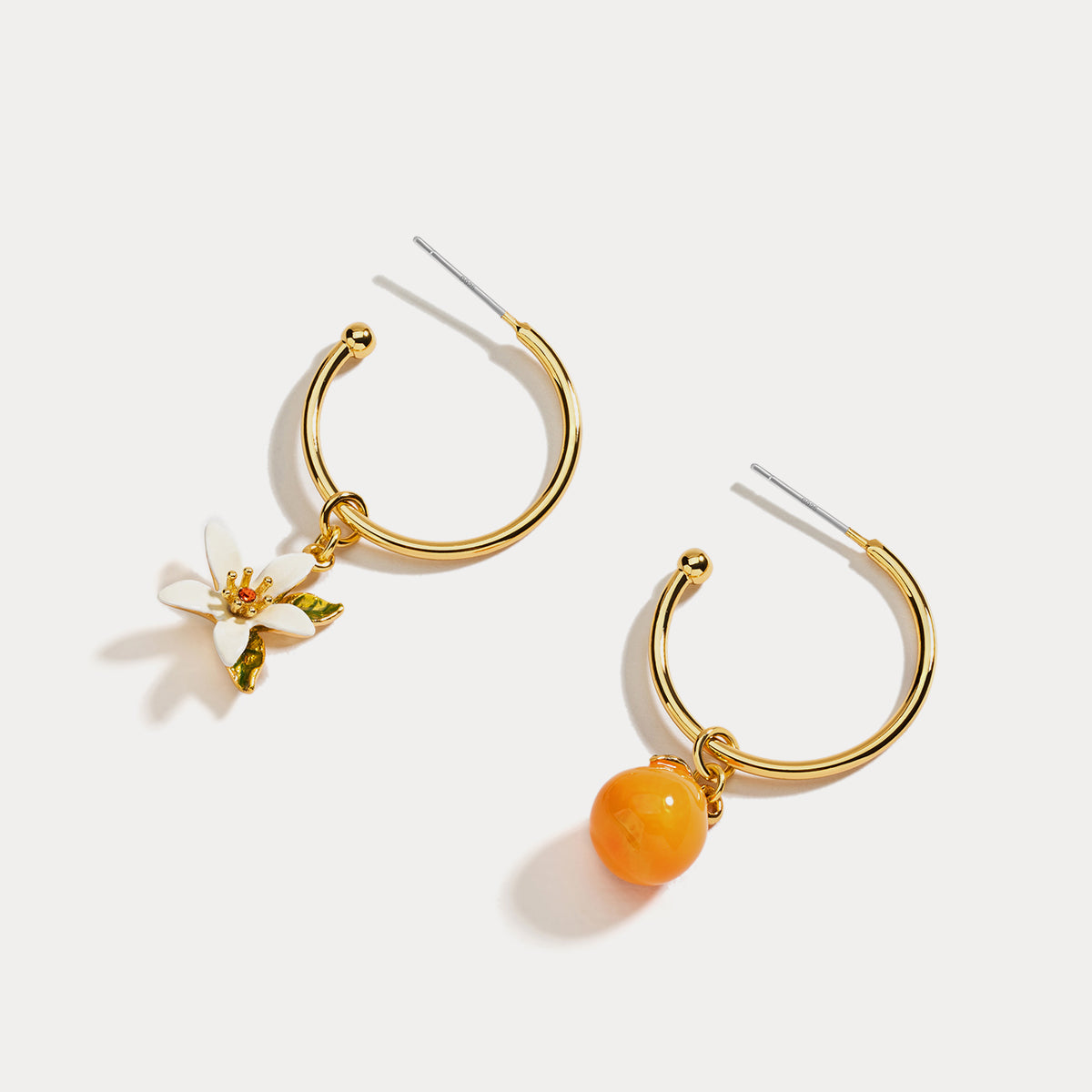 orange gold earrings