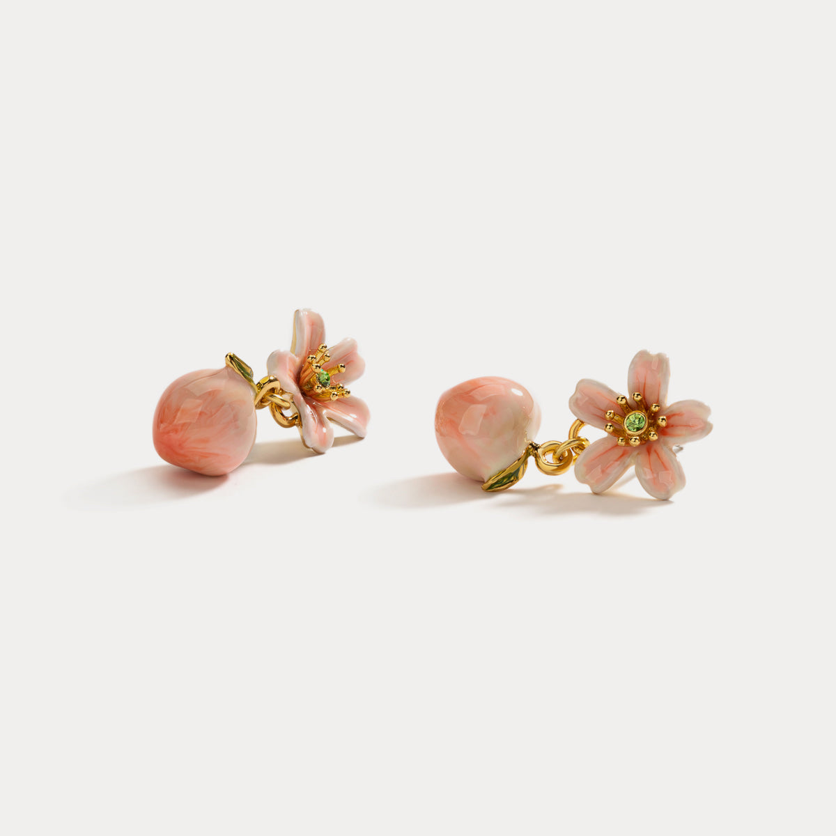 Peach Diamond Earrings