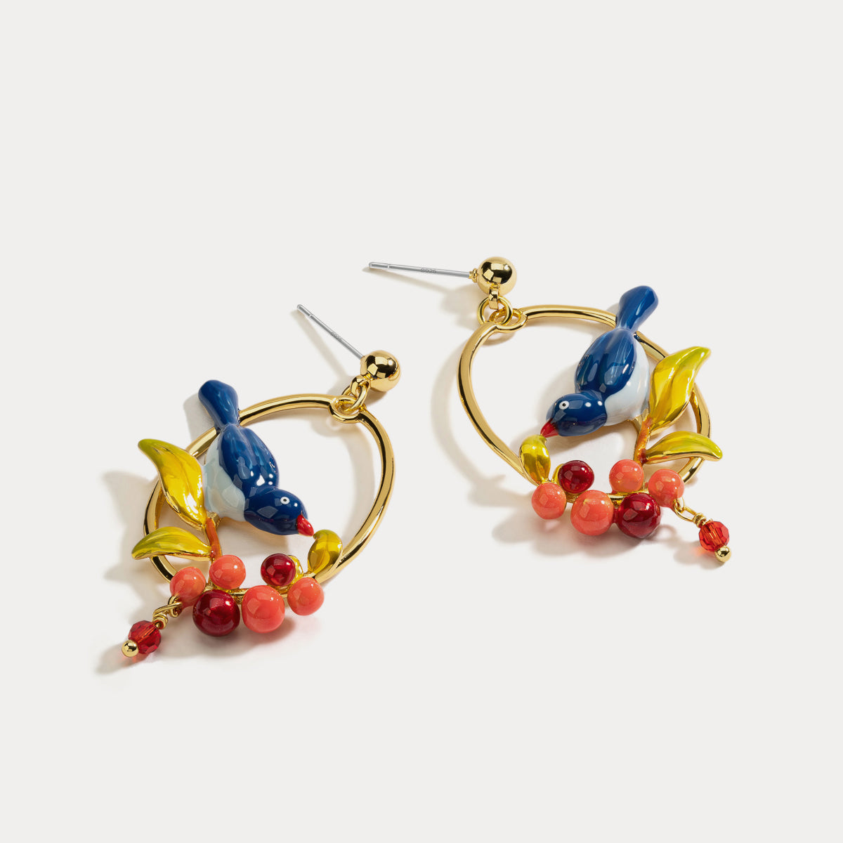 pair of lovebirds dangling earrings