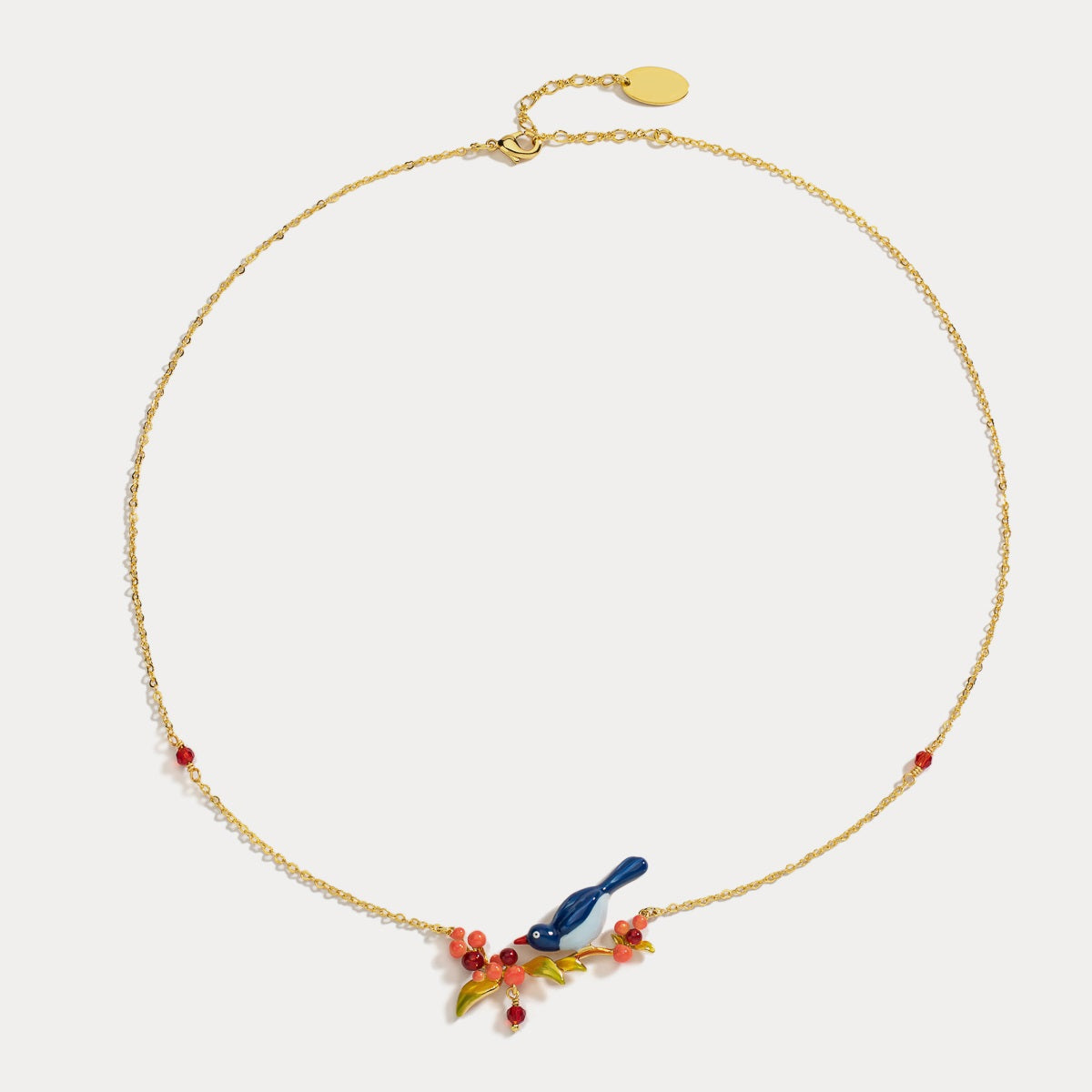 enamel pair of lovebirds necklace