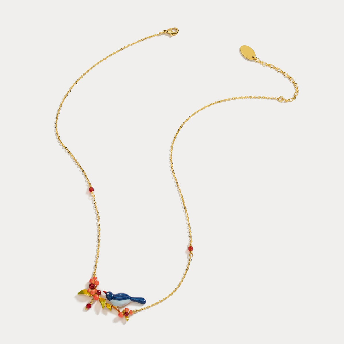 gold pair of lovebirds necklace