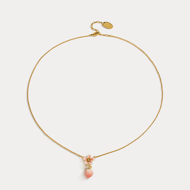 Peach Flower Necklace