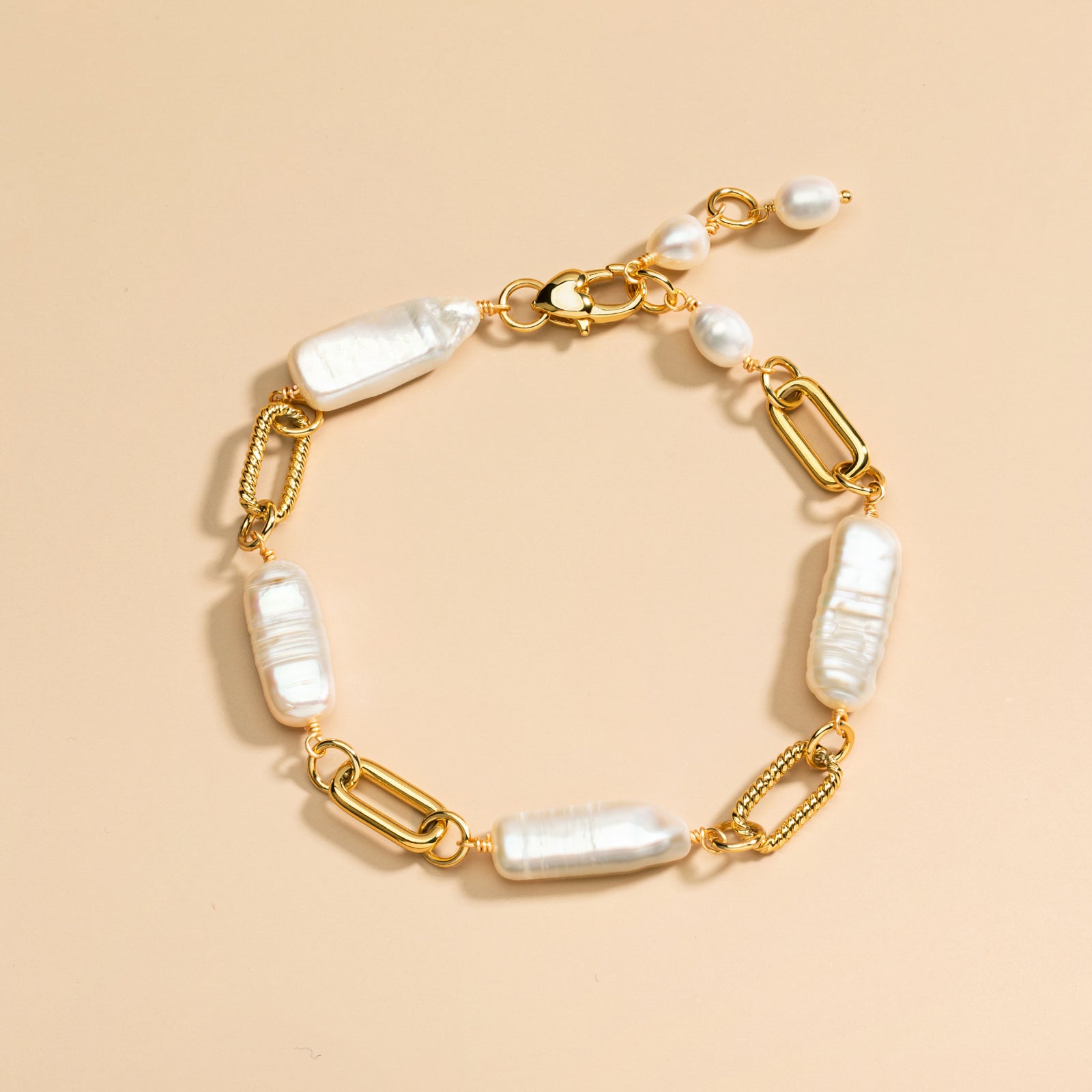 vintage baroque pearl chain bracelet