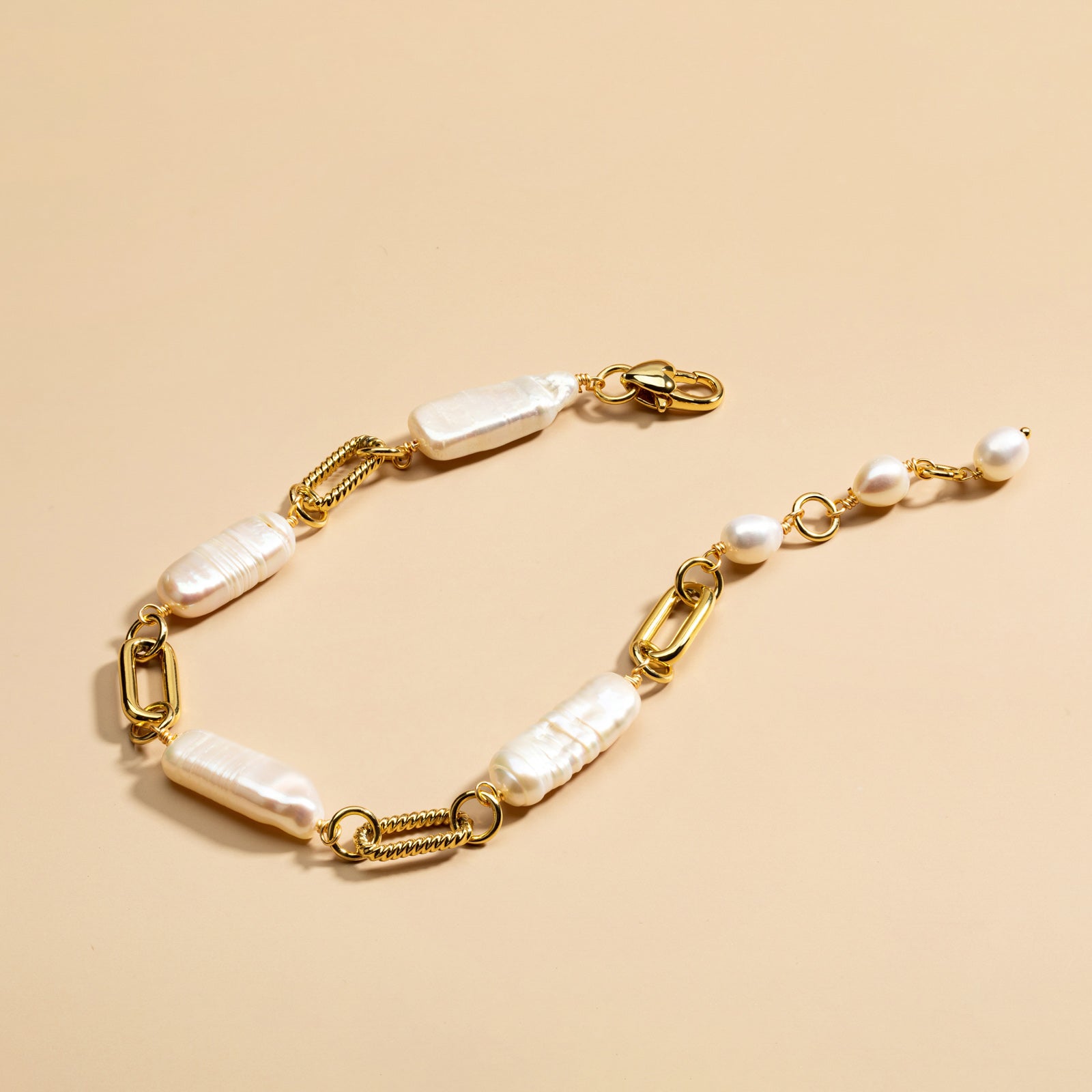 baroque pearl chain luxurious bracelet