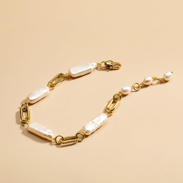 baroque pearl chain luxurious bracelet