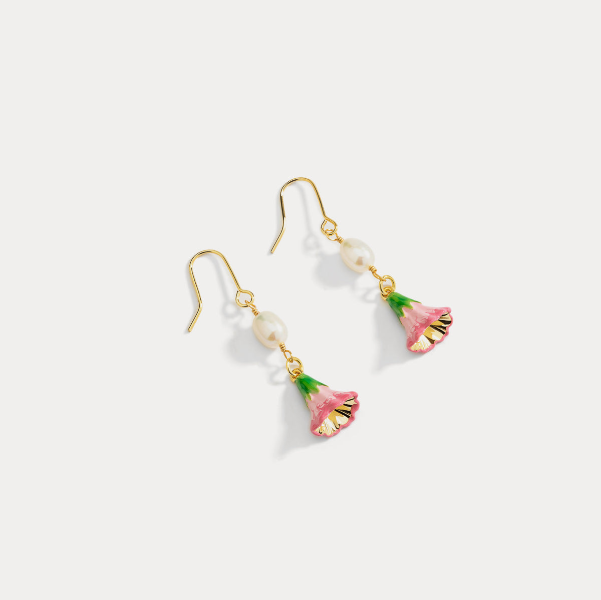 lily of the valley pearl bell earrings