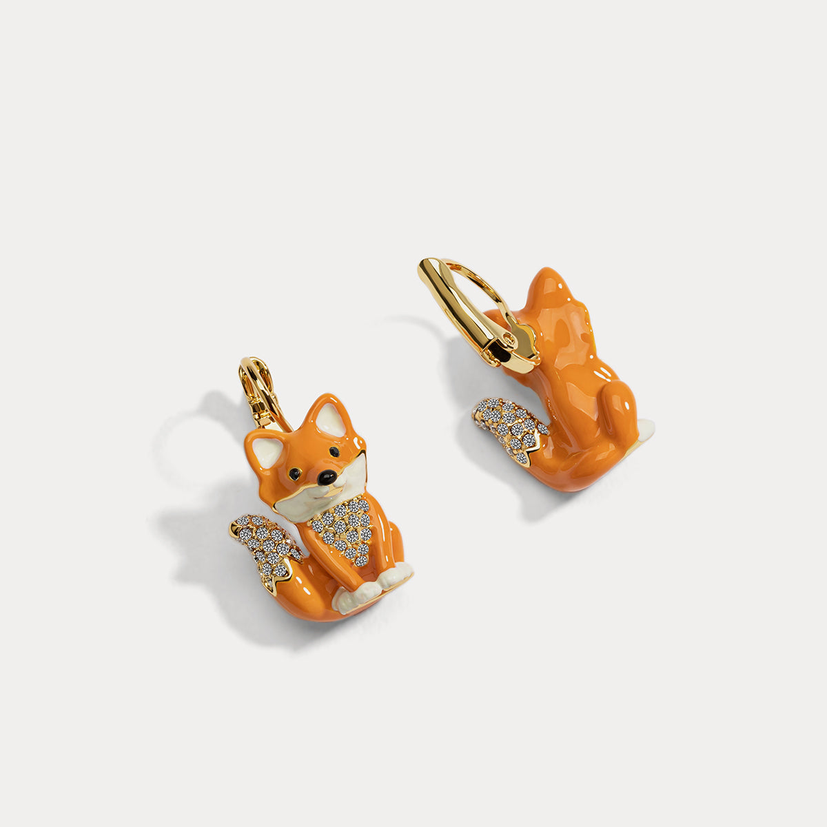 fox gold earrings