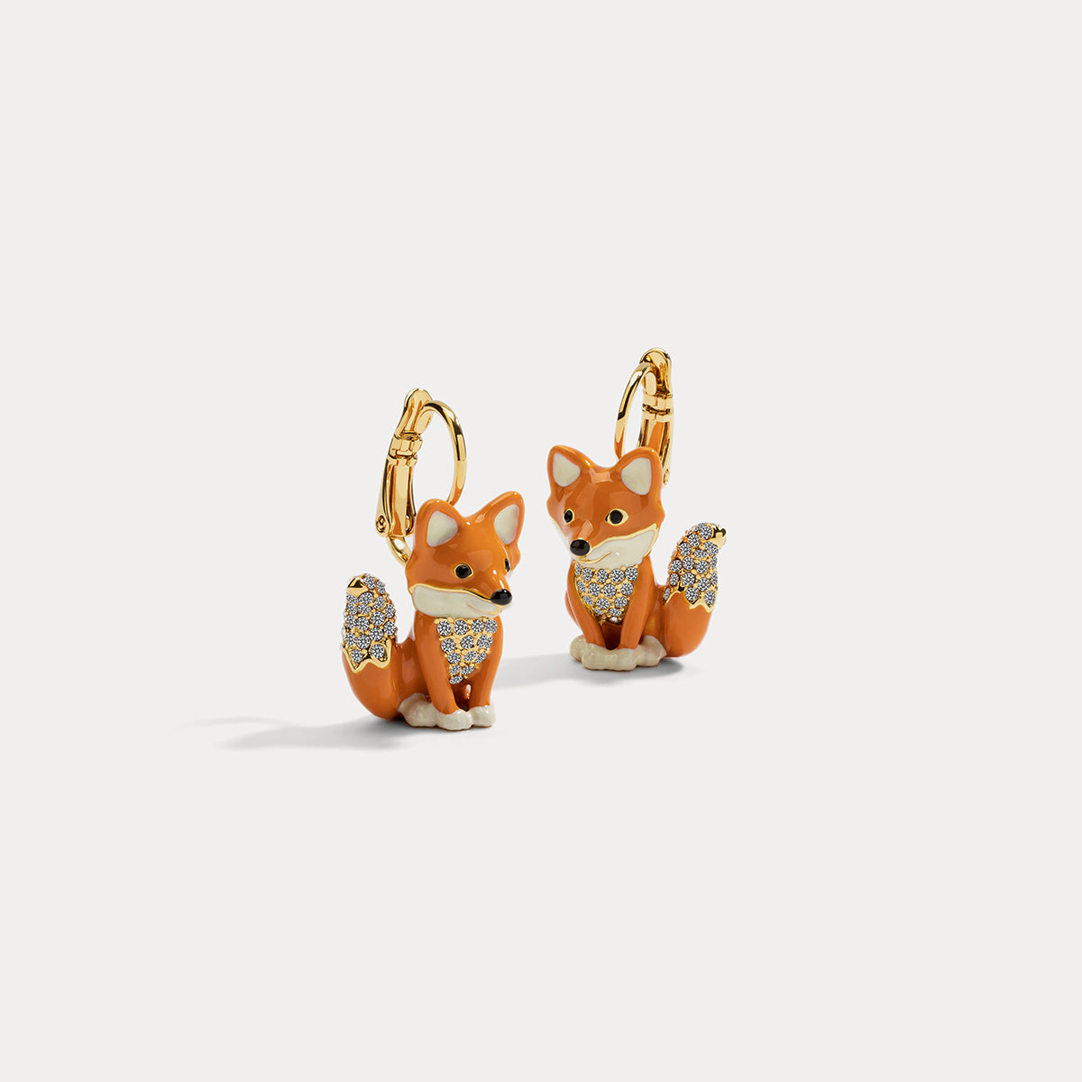 fox dangling earrings