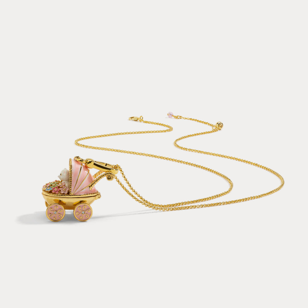 stroller pendant gold necklace