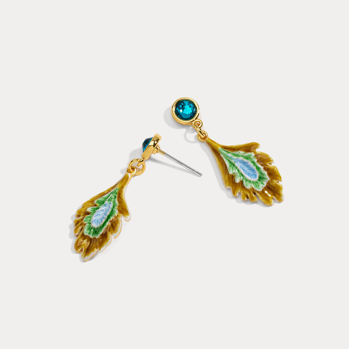 Selenichast peacock stud earrings