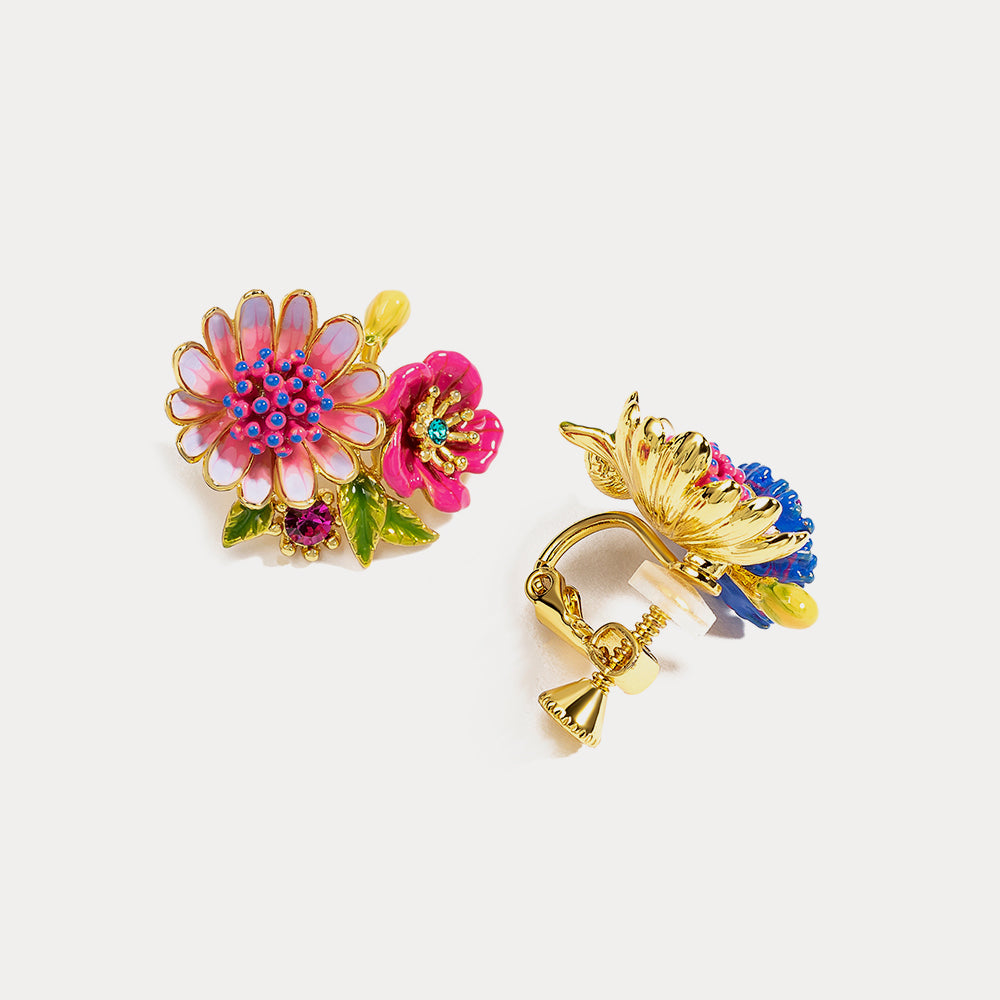 gerbera flower designer earrings