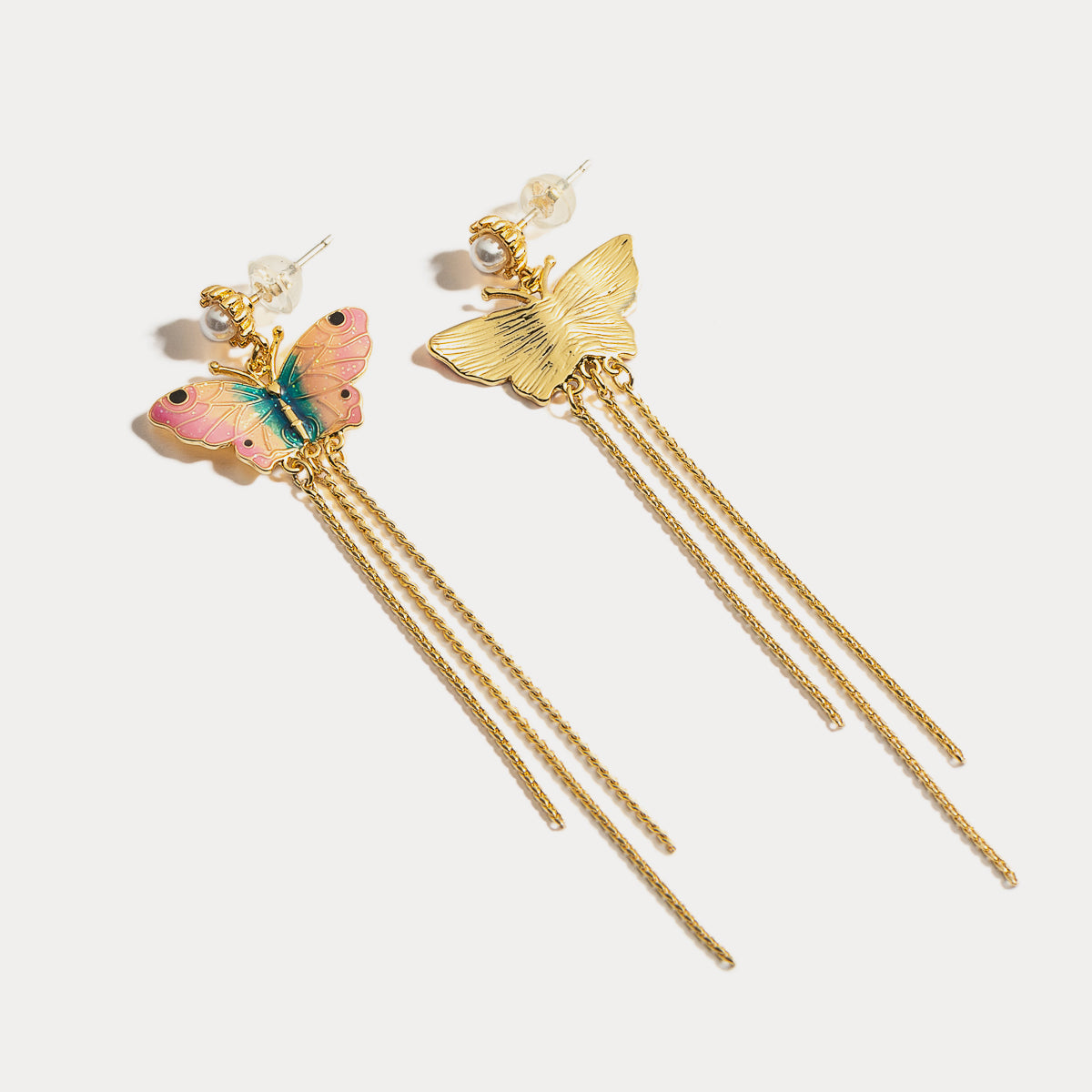 garden butterfly tassel earrings