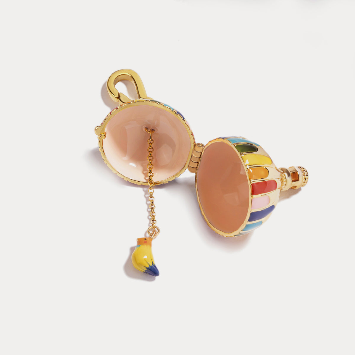 hot air balloon cute bird pendant necklace