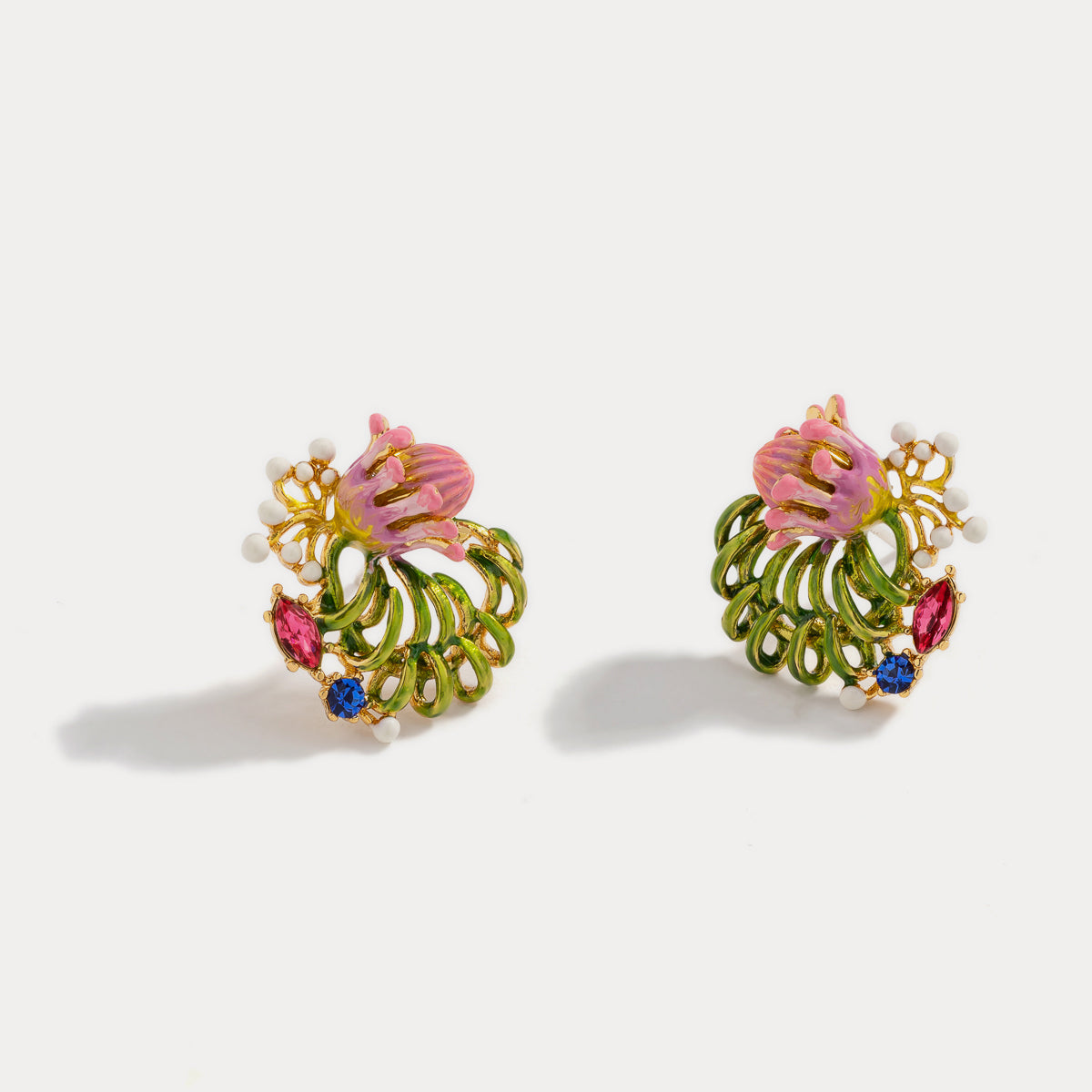 Selenichast tropical flower earrings