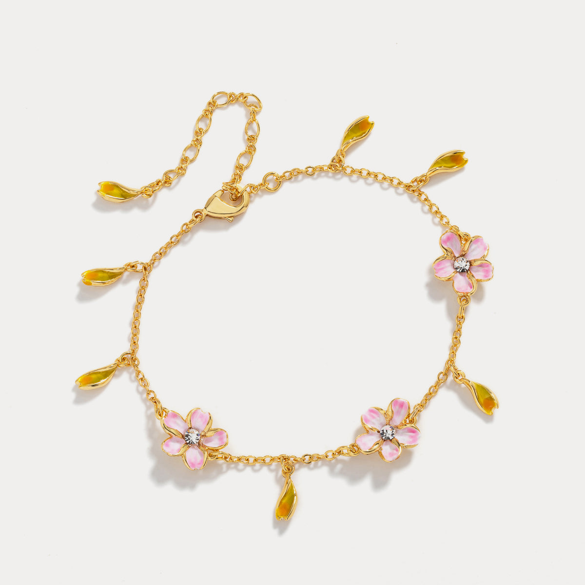 cherry blossoms diamond bracelet