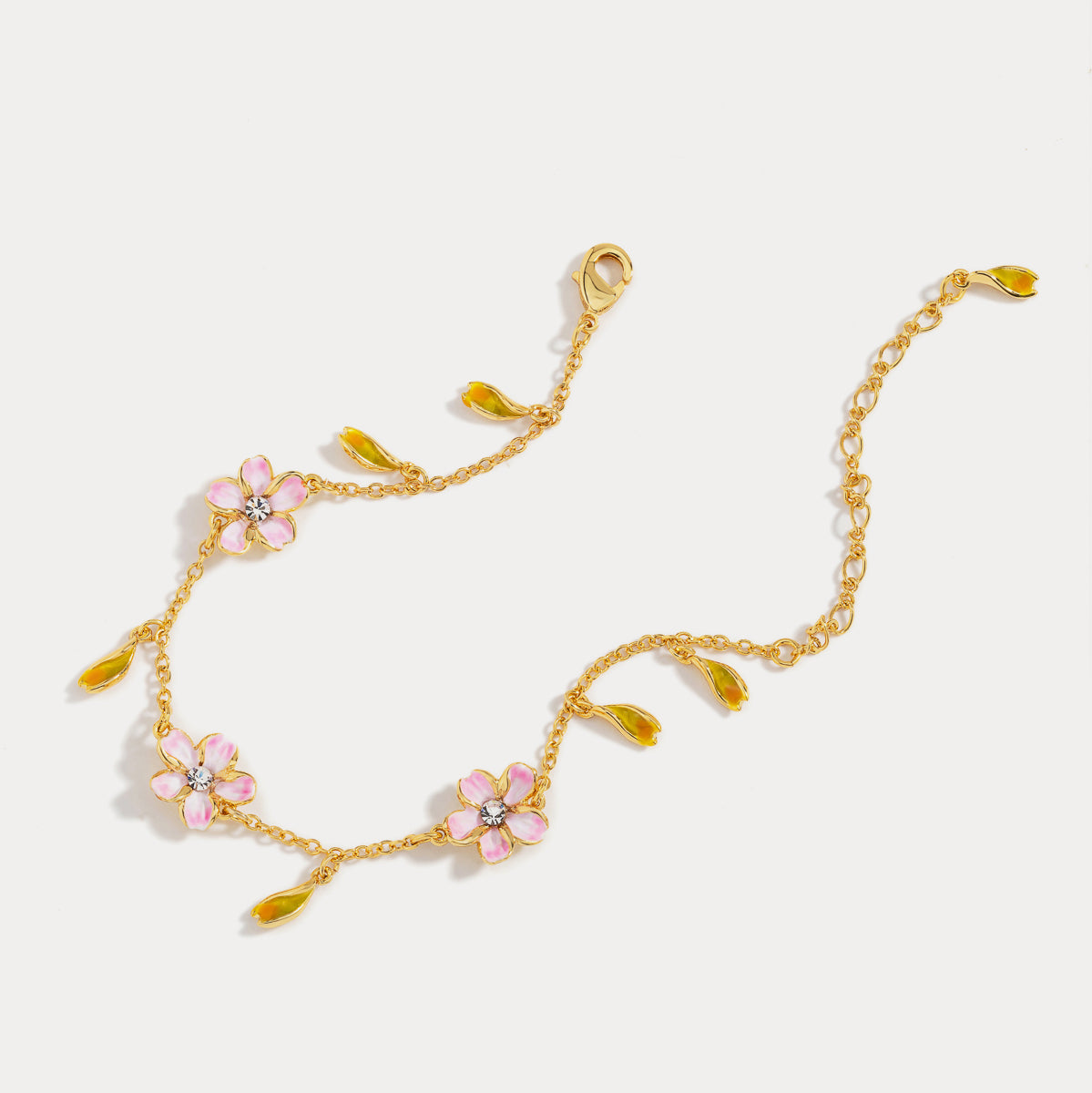 cherry blossoms chain bracelet