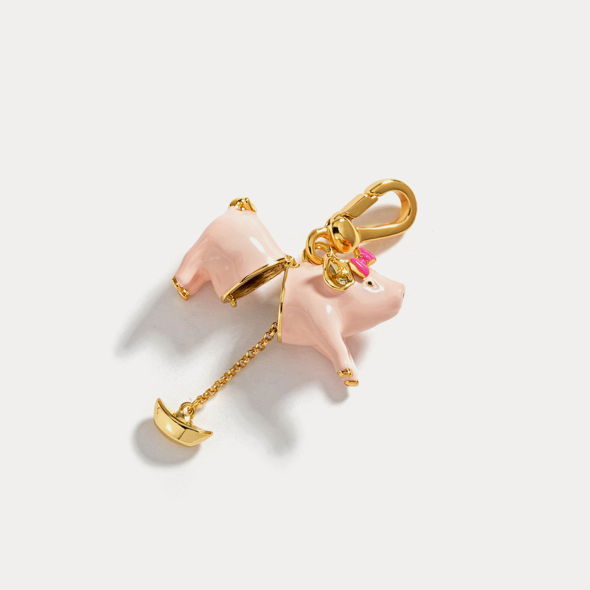 pink pig pendant locket necklace