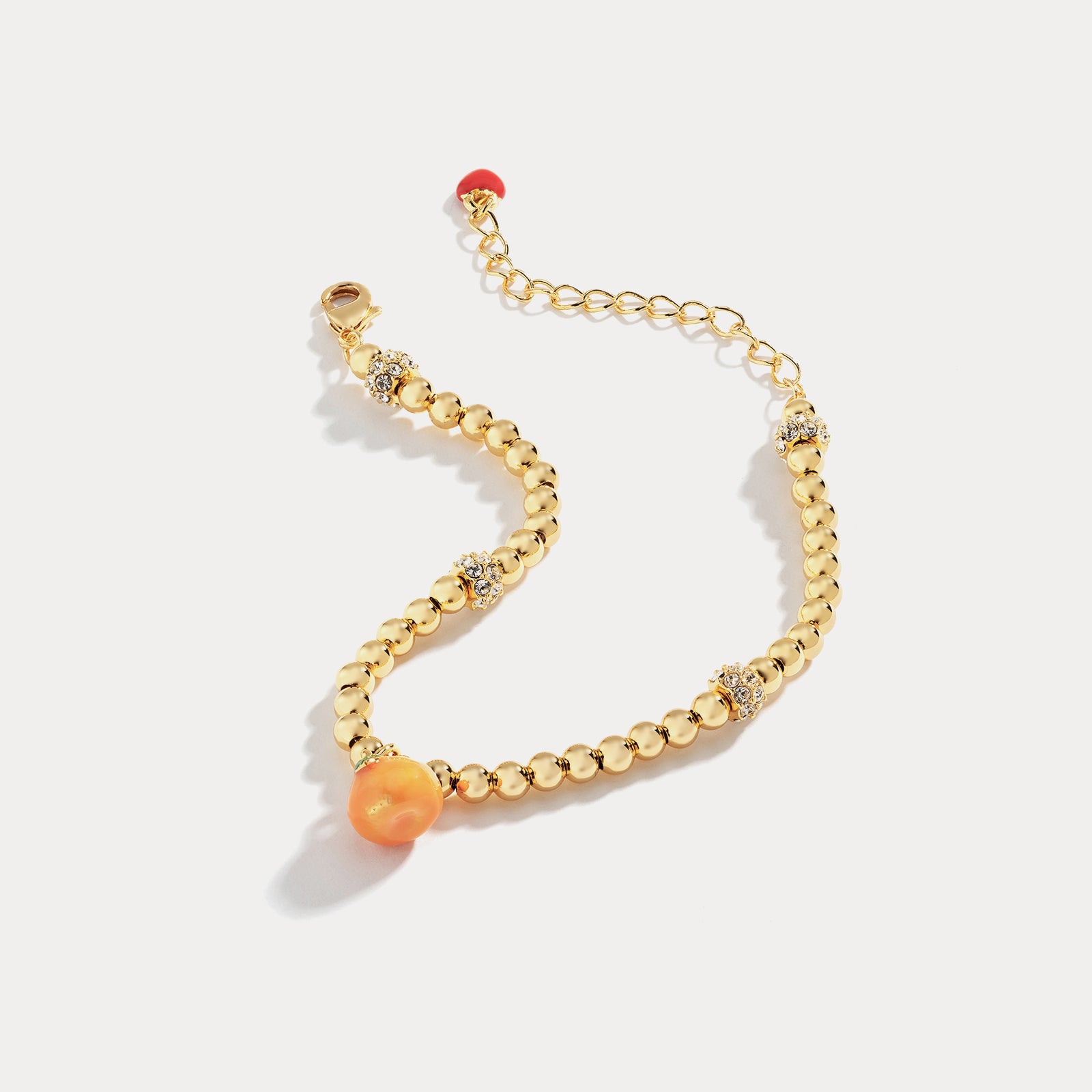 Gold Orange Enamel Bracelet