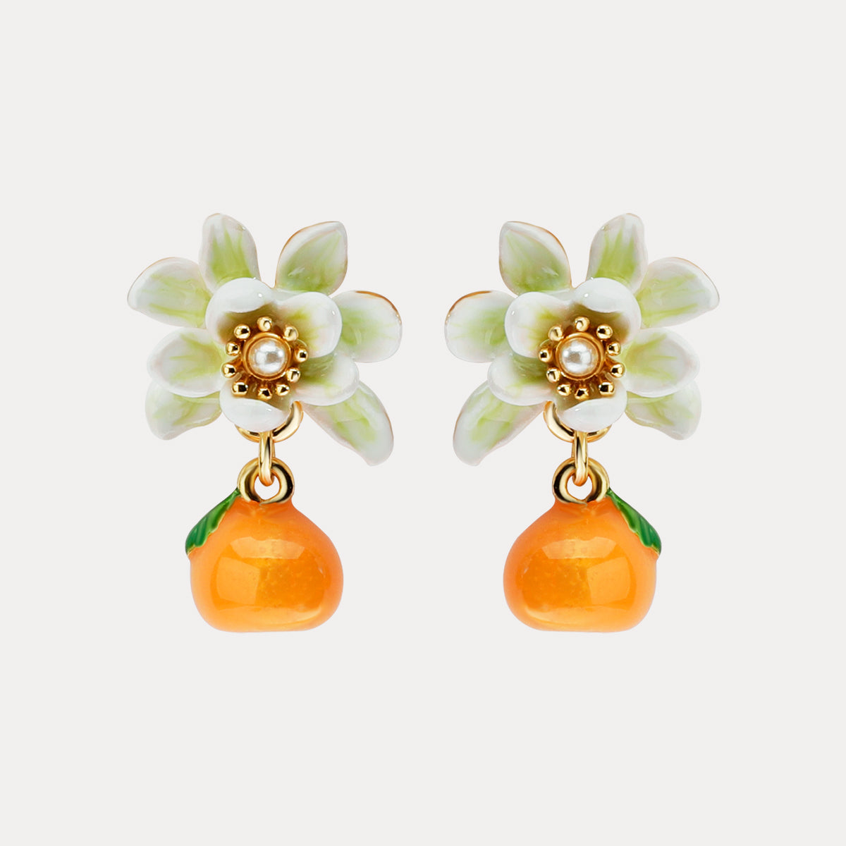 Enamel Orange Stud Earrings