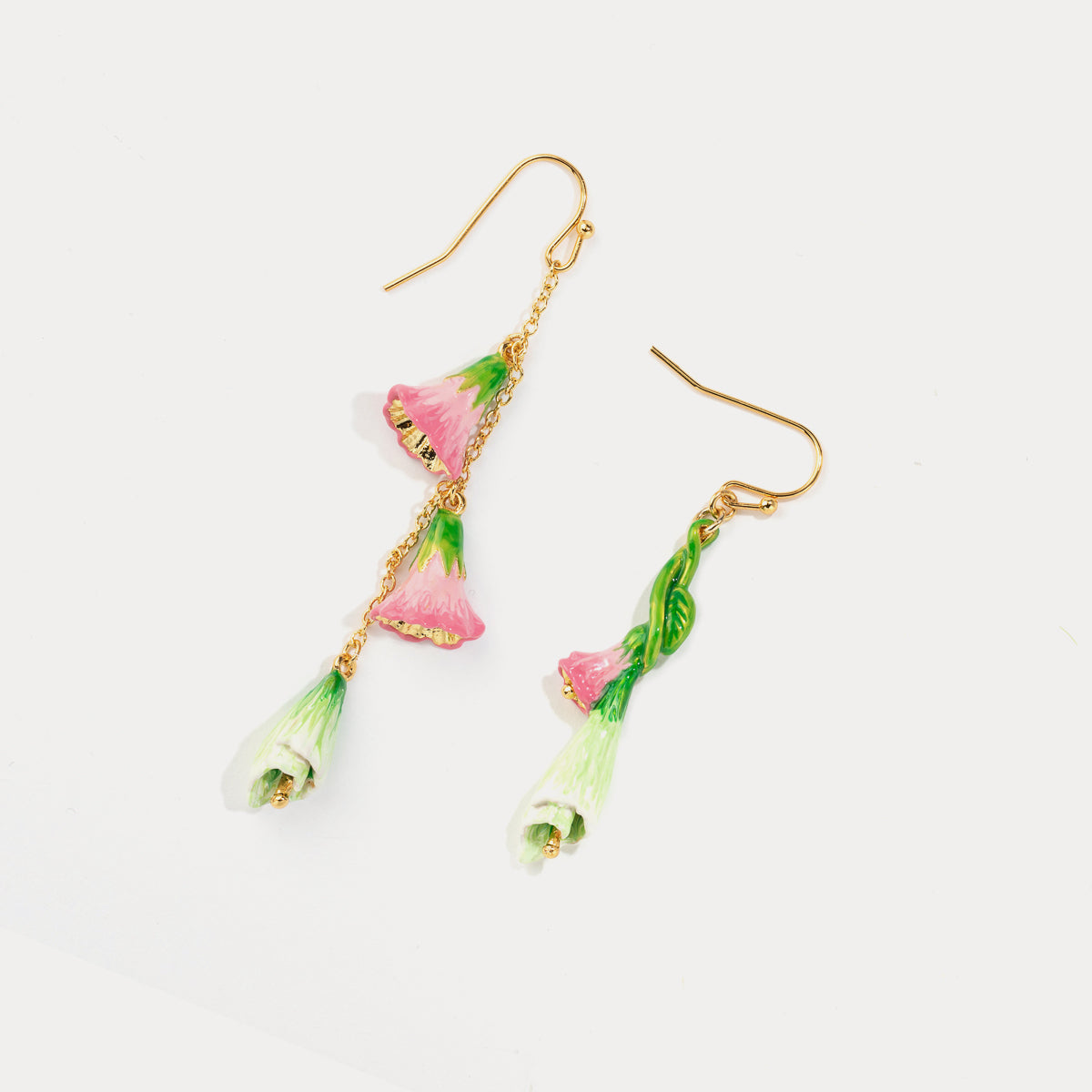 pink lily of the valley earrings