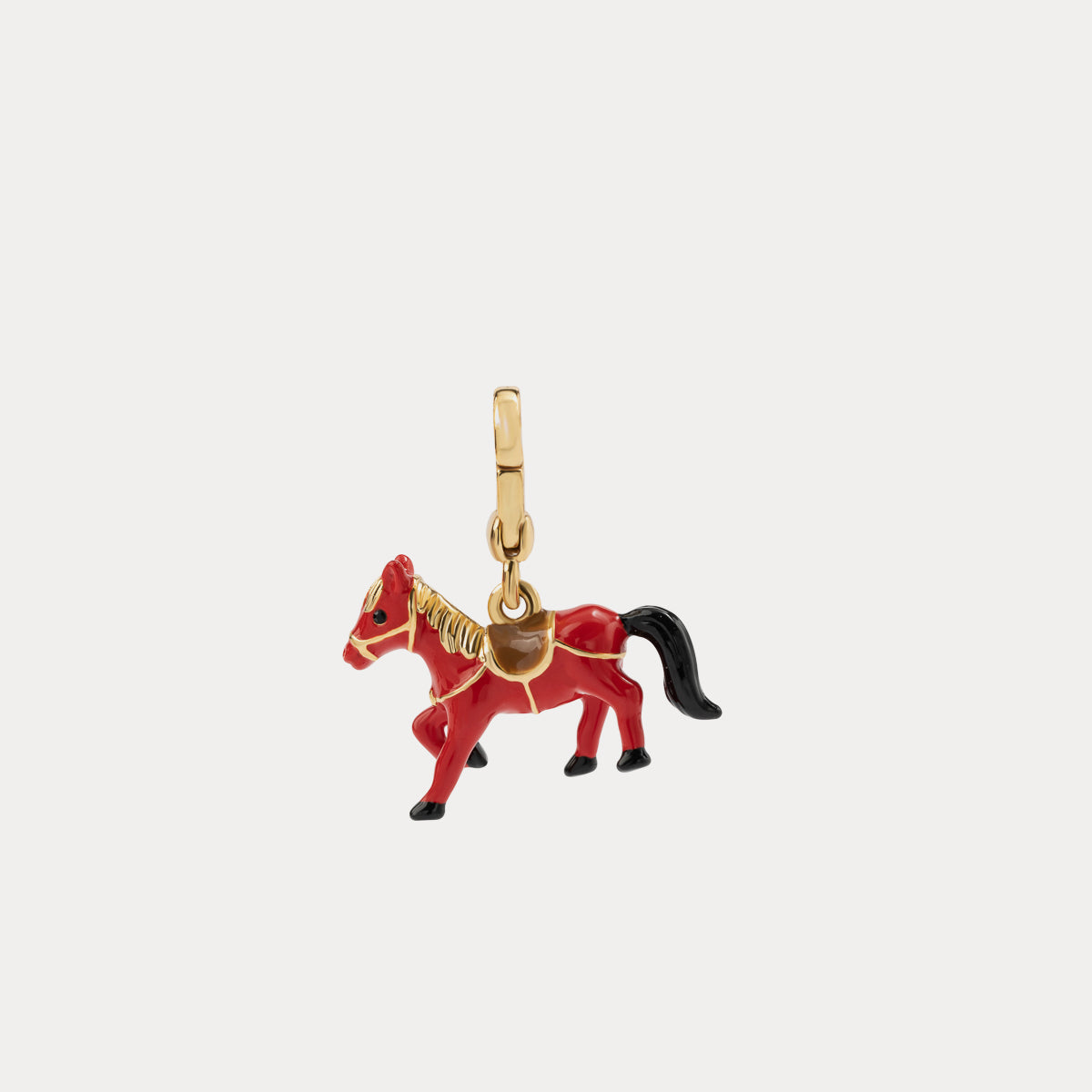 Enamel Red Horse Pendant Necklace