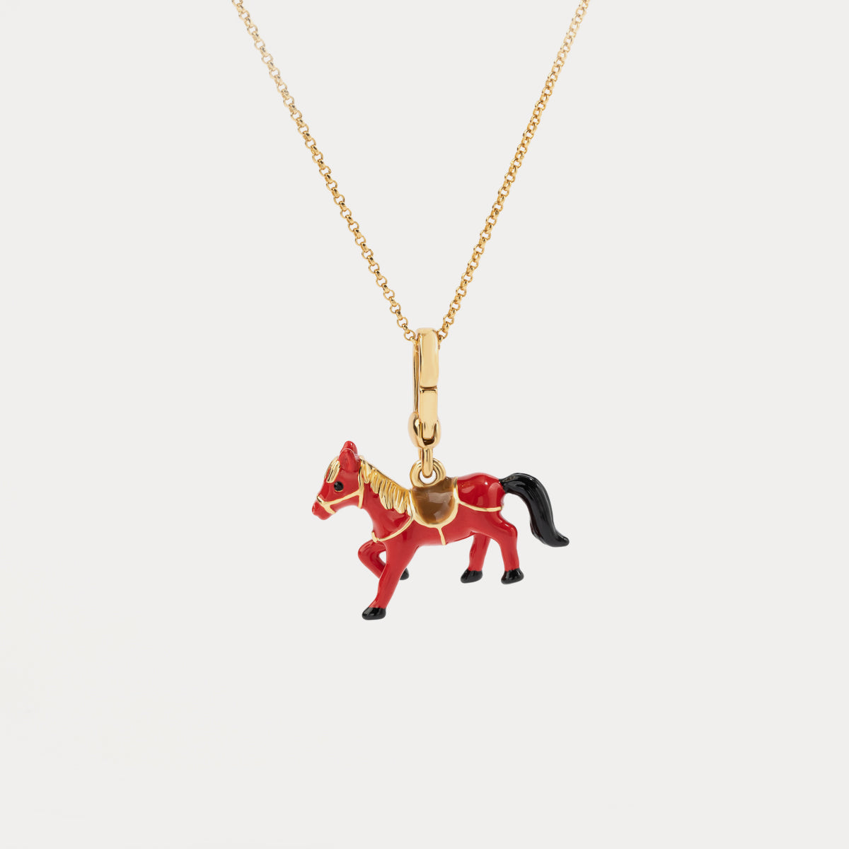 Selenichast Red Horse Pendant Necklace