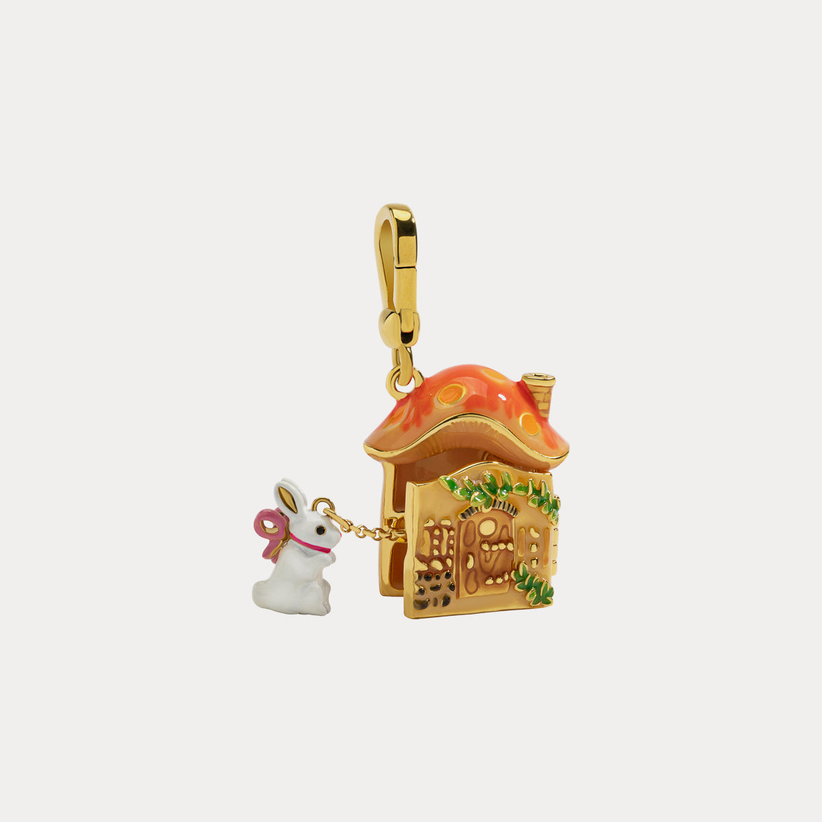 Mushroom House Gold Locket Necklace