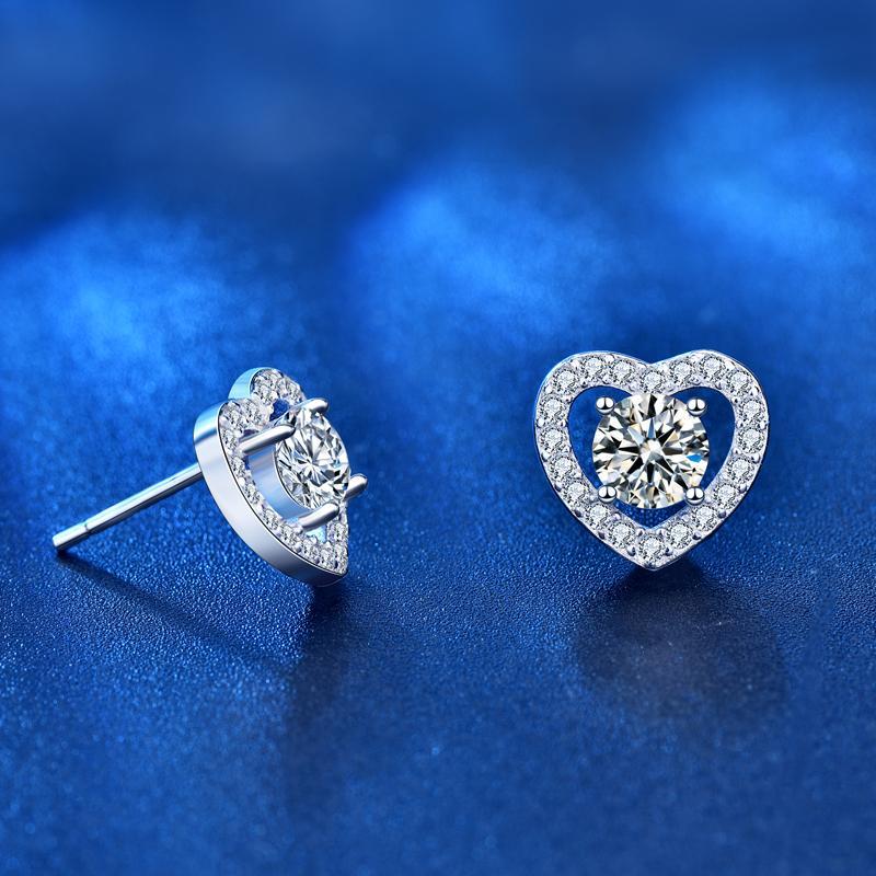 Love Diamond Stud Wedding Earrings