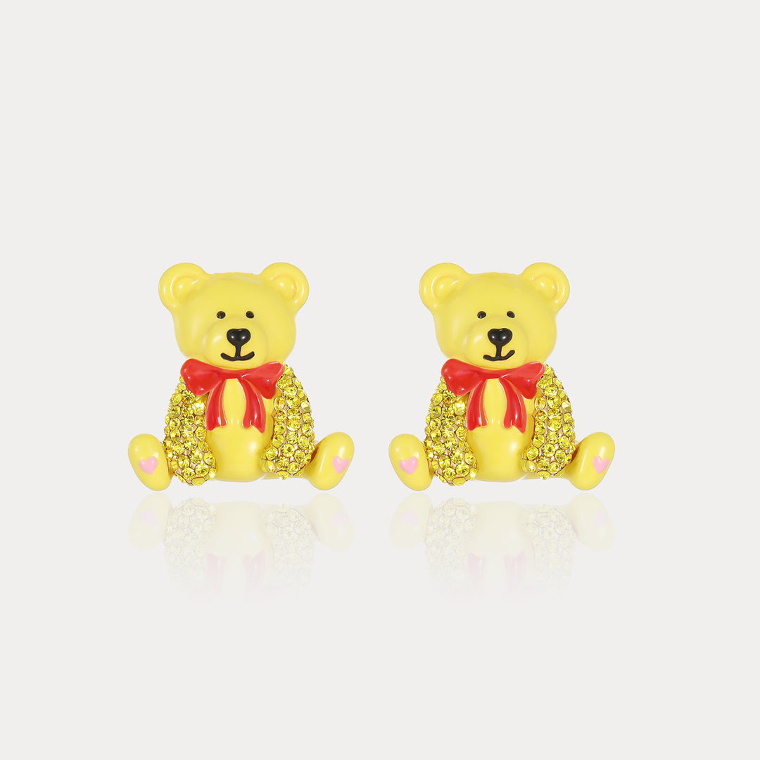 Yellow Candy Bear Stud Earrings