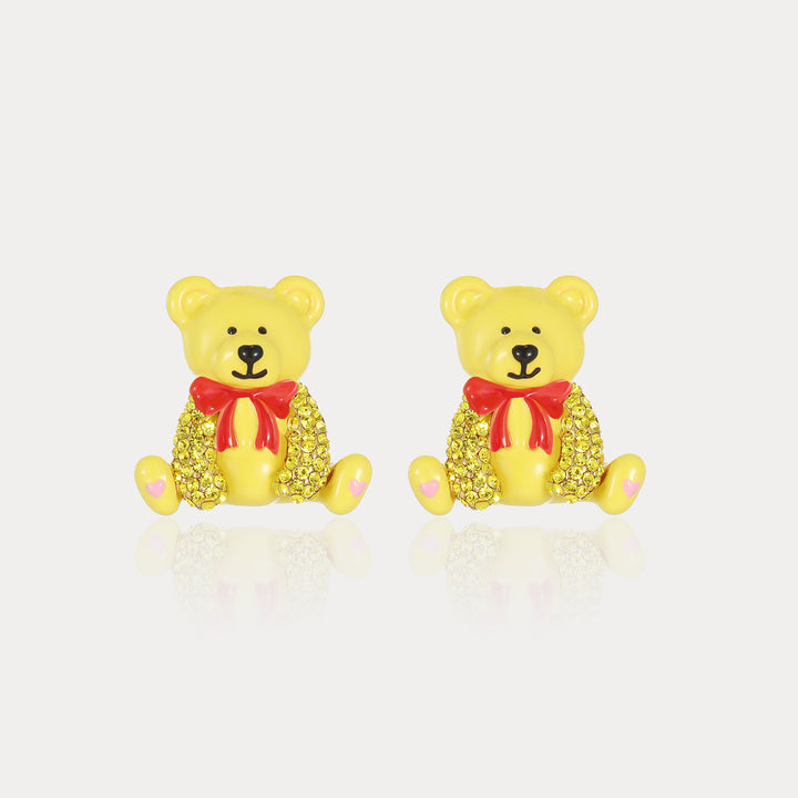 Yellow Candy Bear Stud Earrings