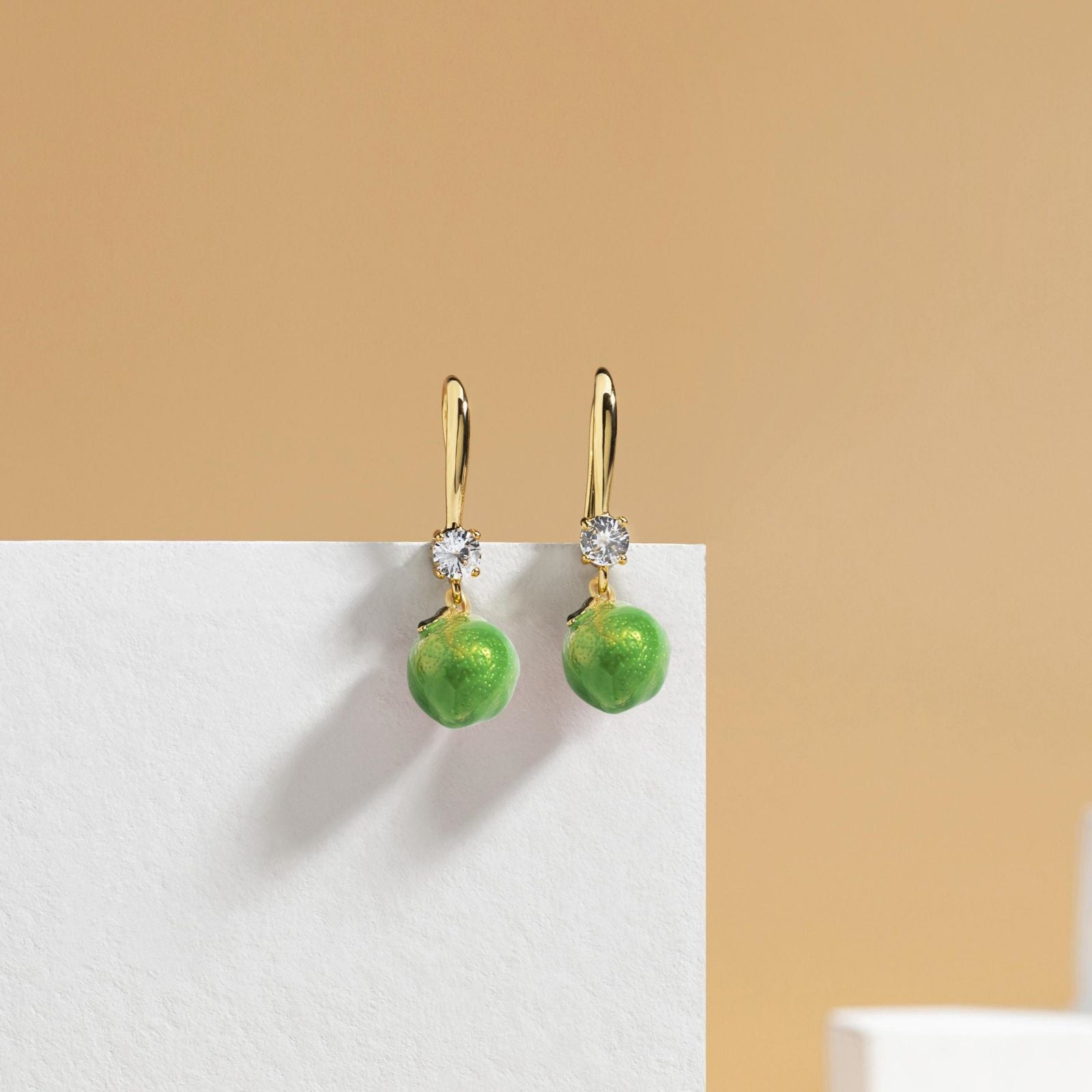 Green Lemon Diamond Earrings