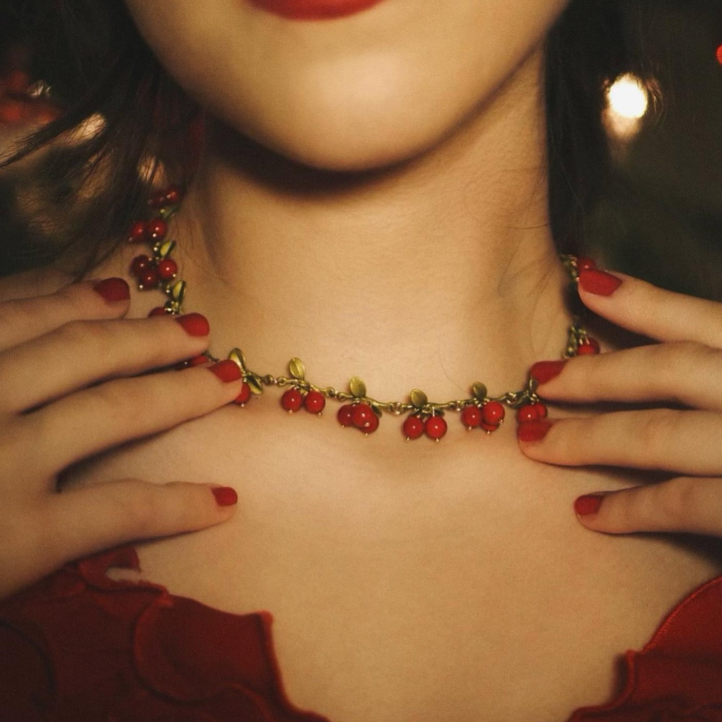 Cranberry Gold Necklace