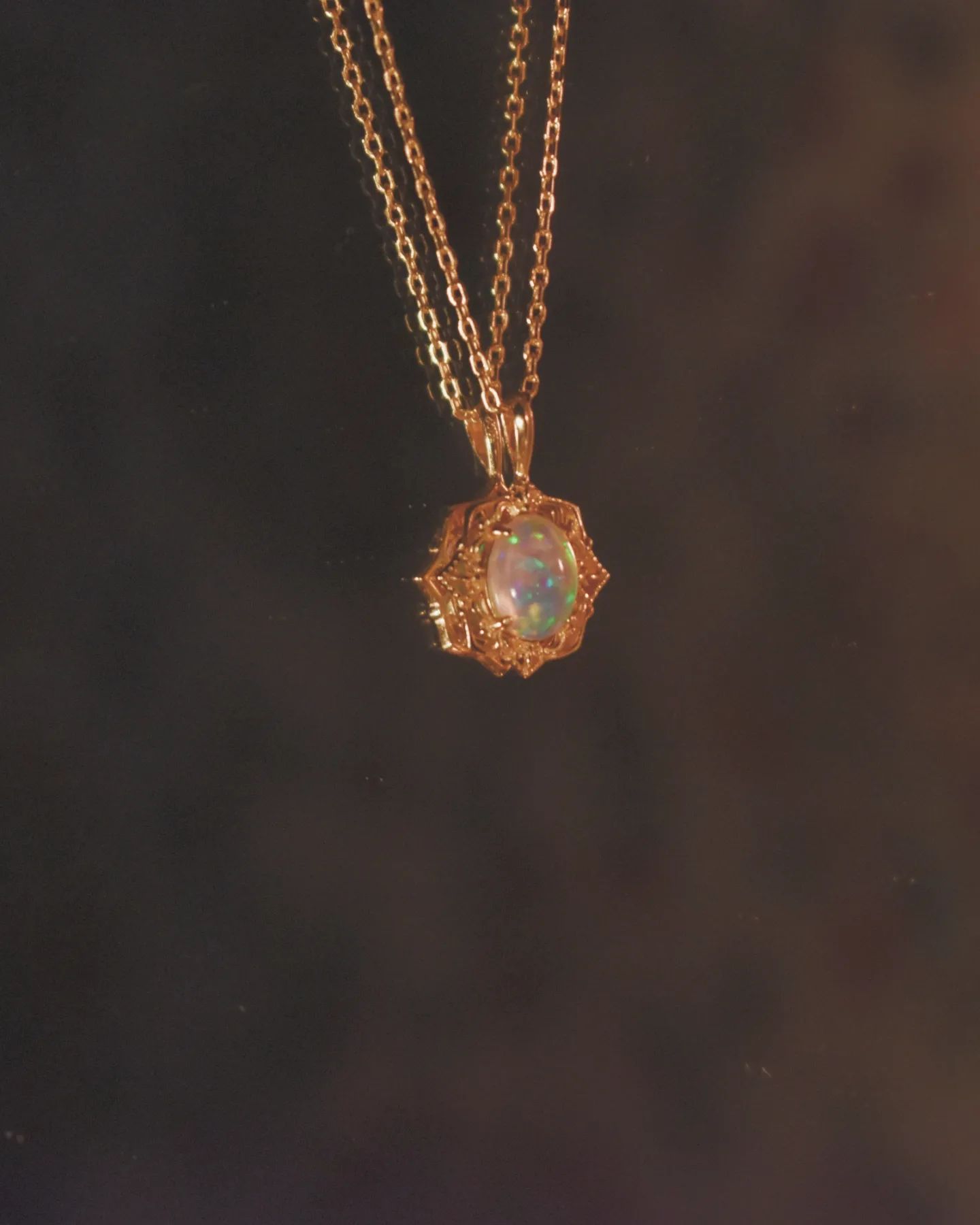 Vintage Opal and Diamond Set - Pendant, Chain, and Earrings