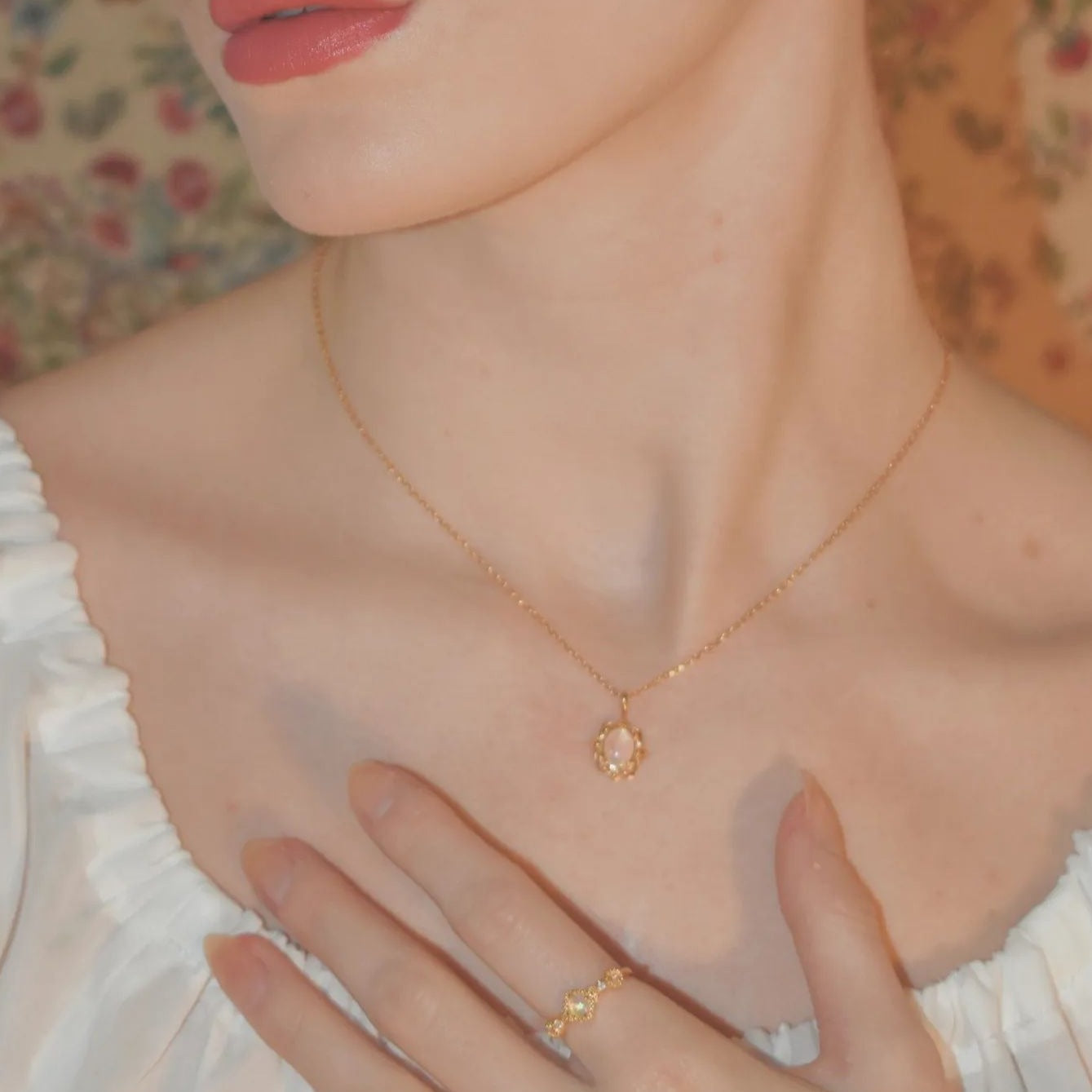 Princess Opal Gold Necklace