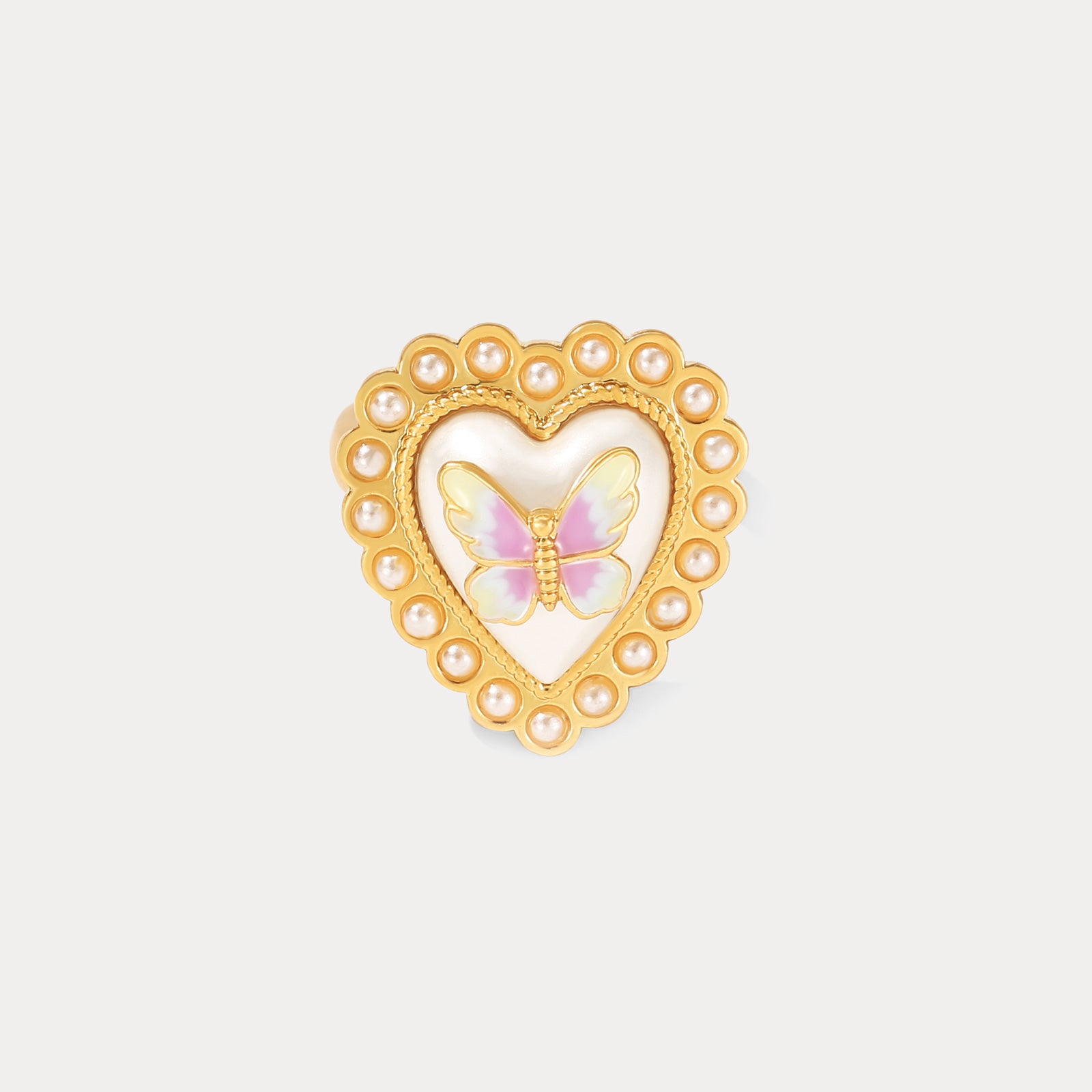 Butterfly Heart Open Ring