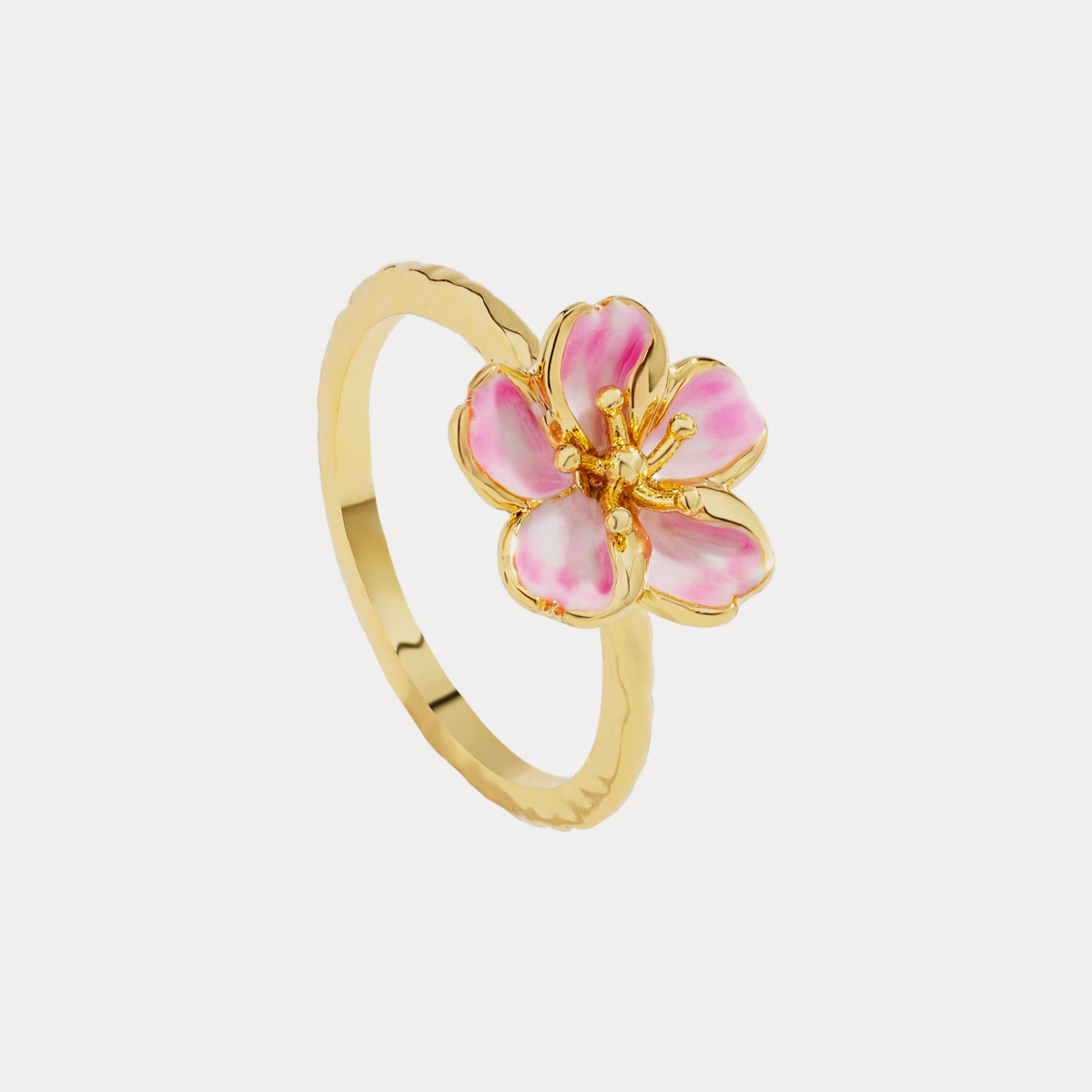 cherry blossom 18k gold ring set
