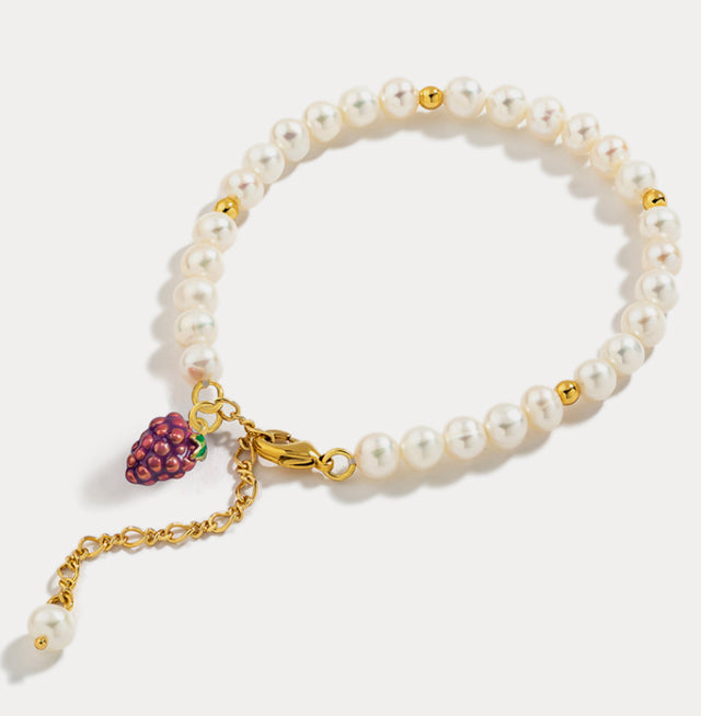 Enamel Grape Gr Fruit Pearl Bracelet