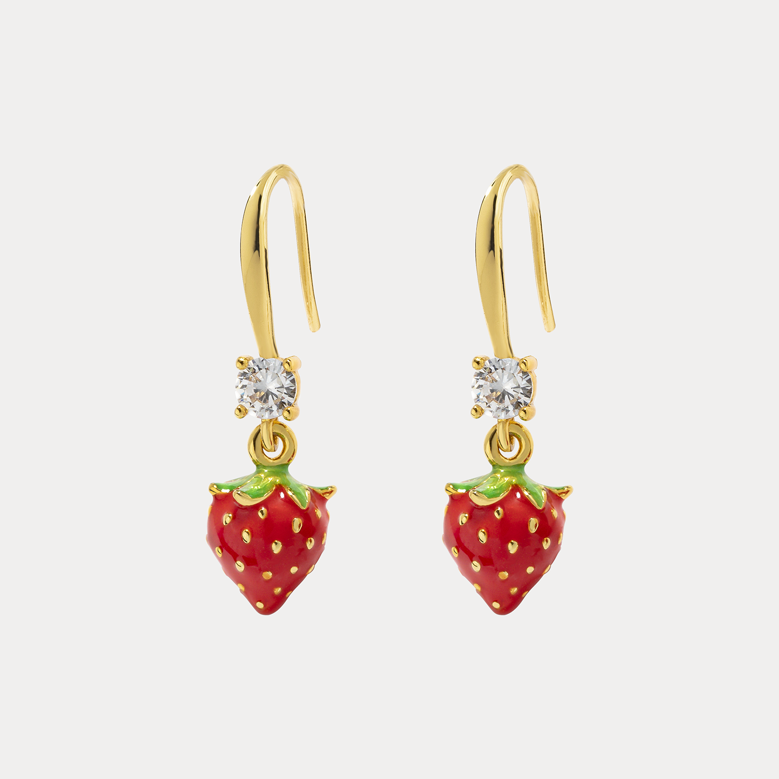 Enamel Strawberry Earrings