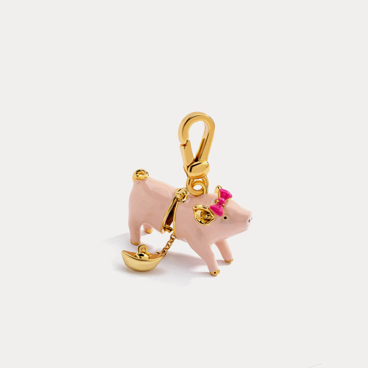 Selenichast pink pig pendant necklace