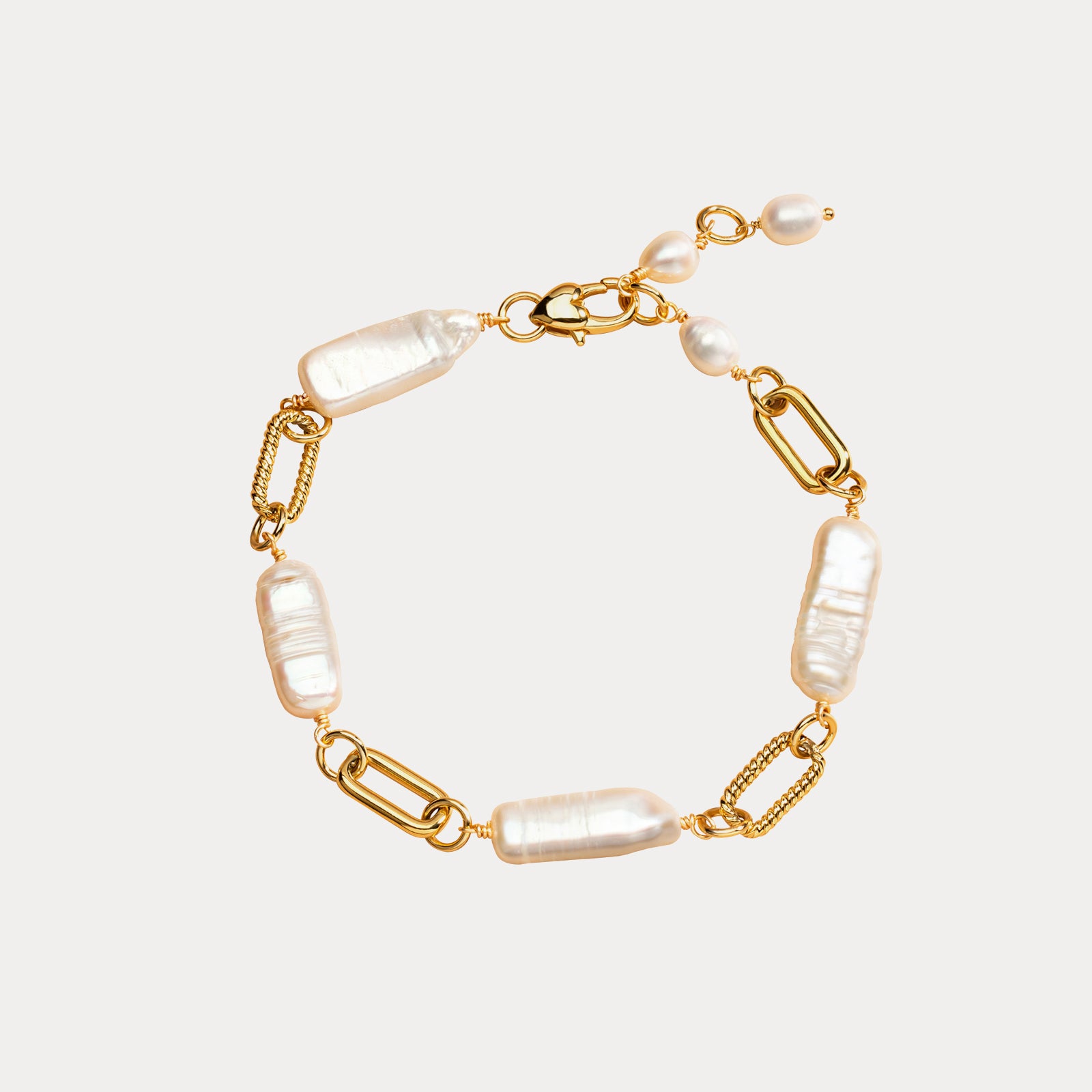 Selenichast baroque pearl chain bracelet