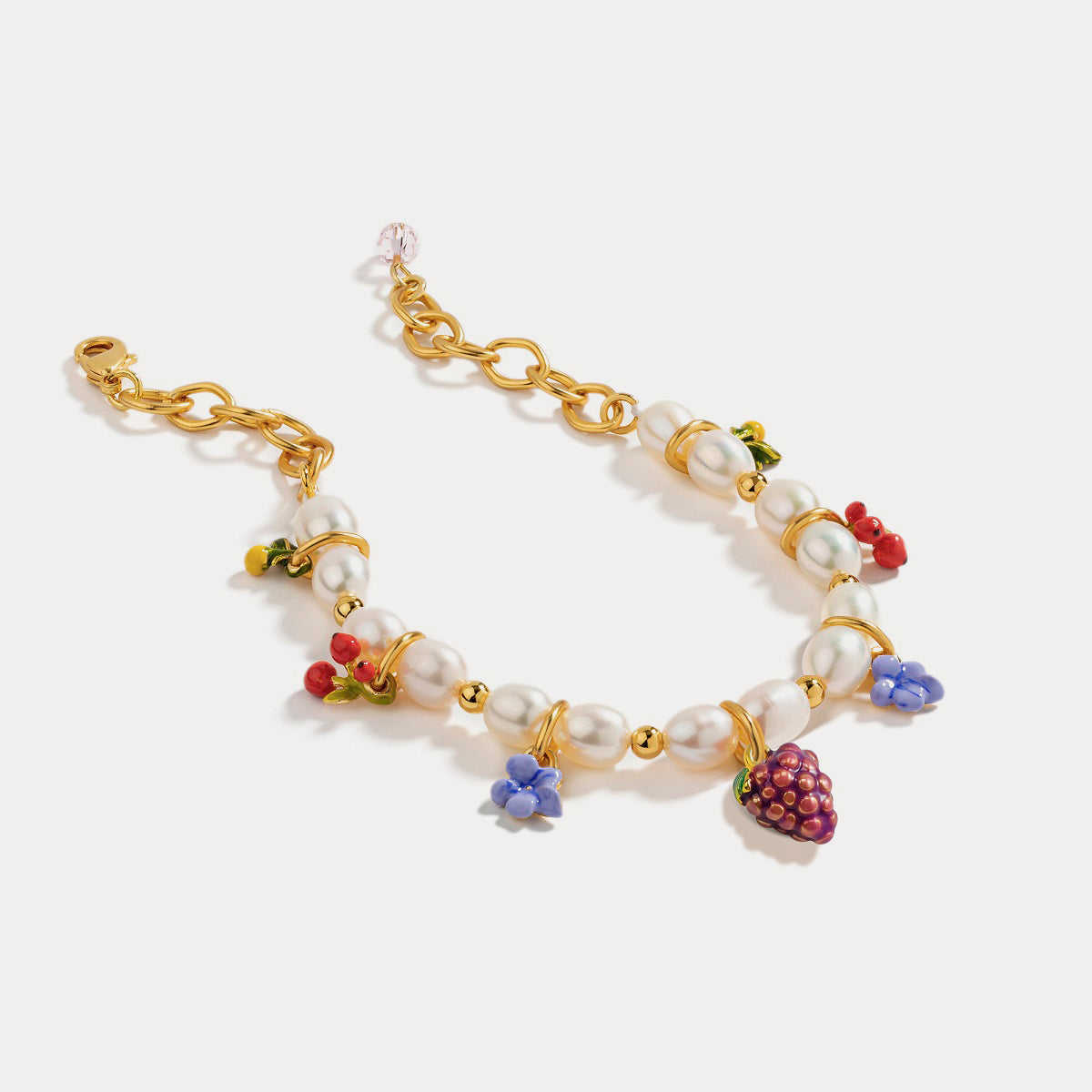 grape pearl gold bracelet