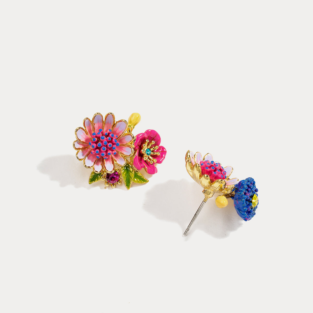 gerbera multi-coloured earrings