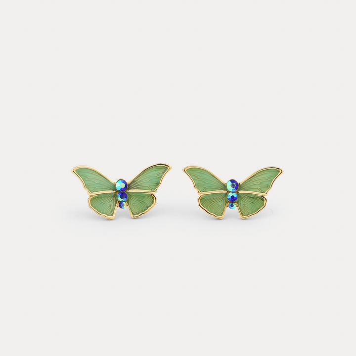 Butterfly Stud Gold Earrings