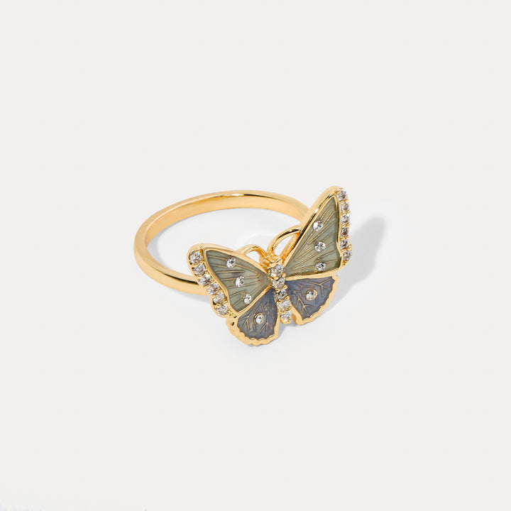butterfly brass ring