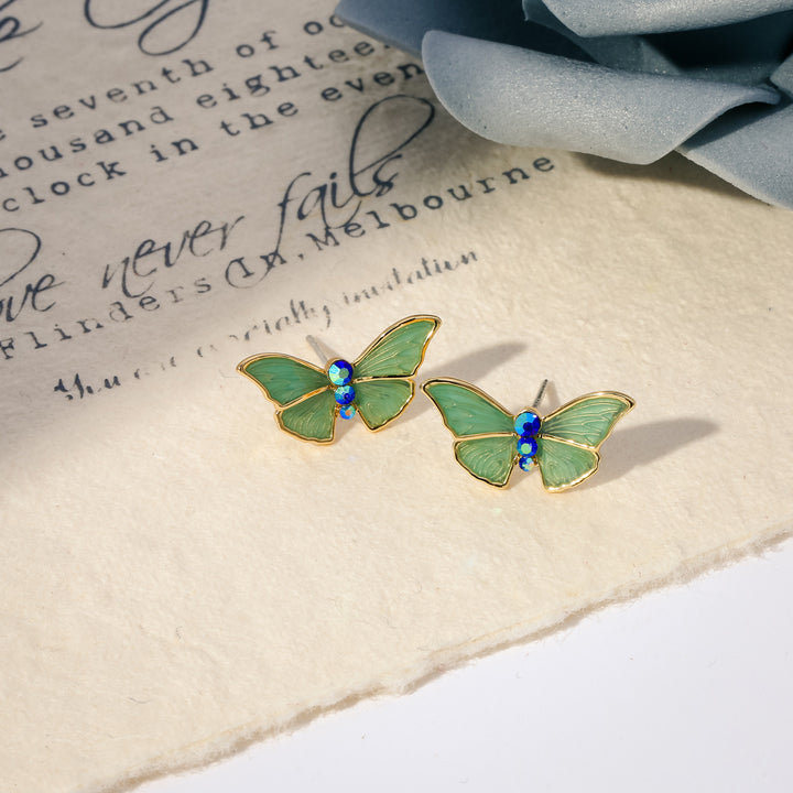 Butterfly Stud Brass Earrings