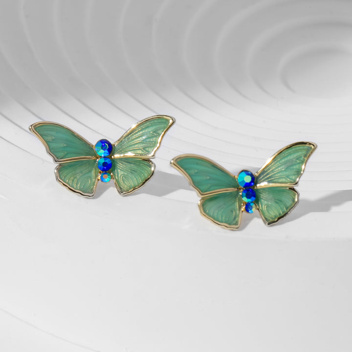 Butterfly Stud Earrings Wedding Jewelry