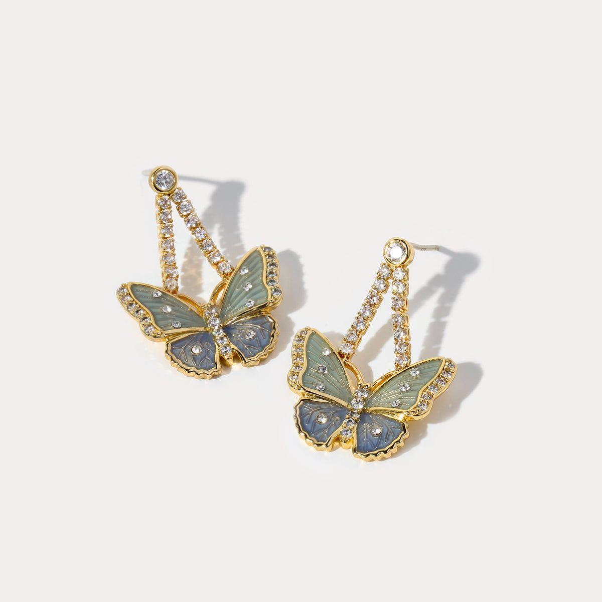 butterfly diamond earrings