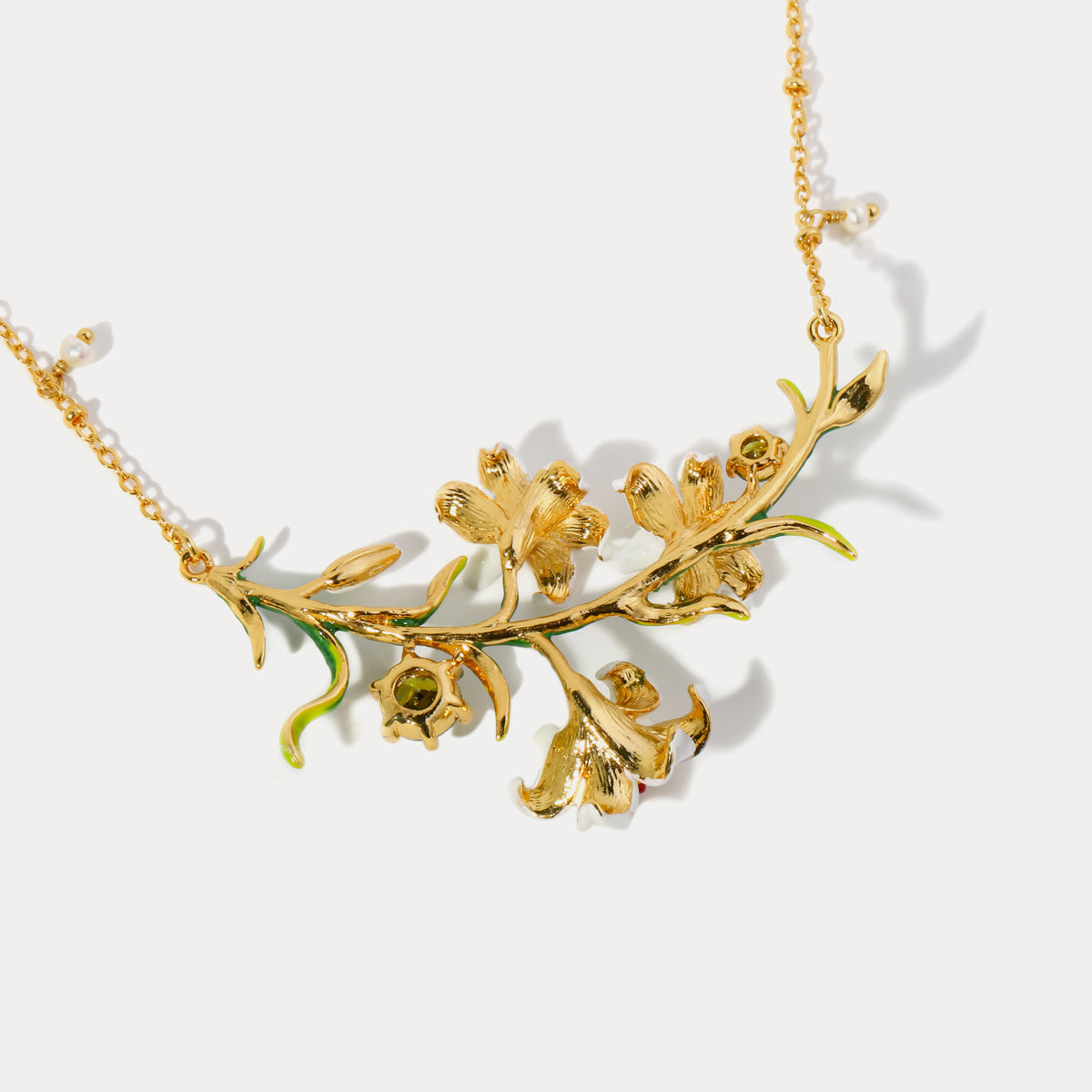 Lily Necklace Enamel Jewelry