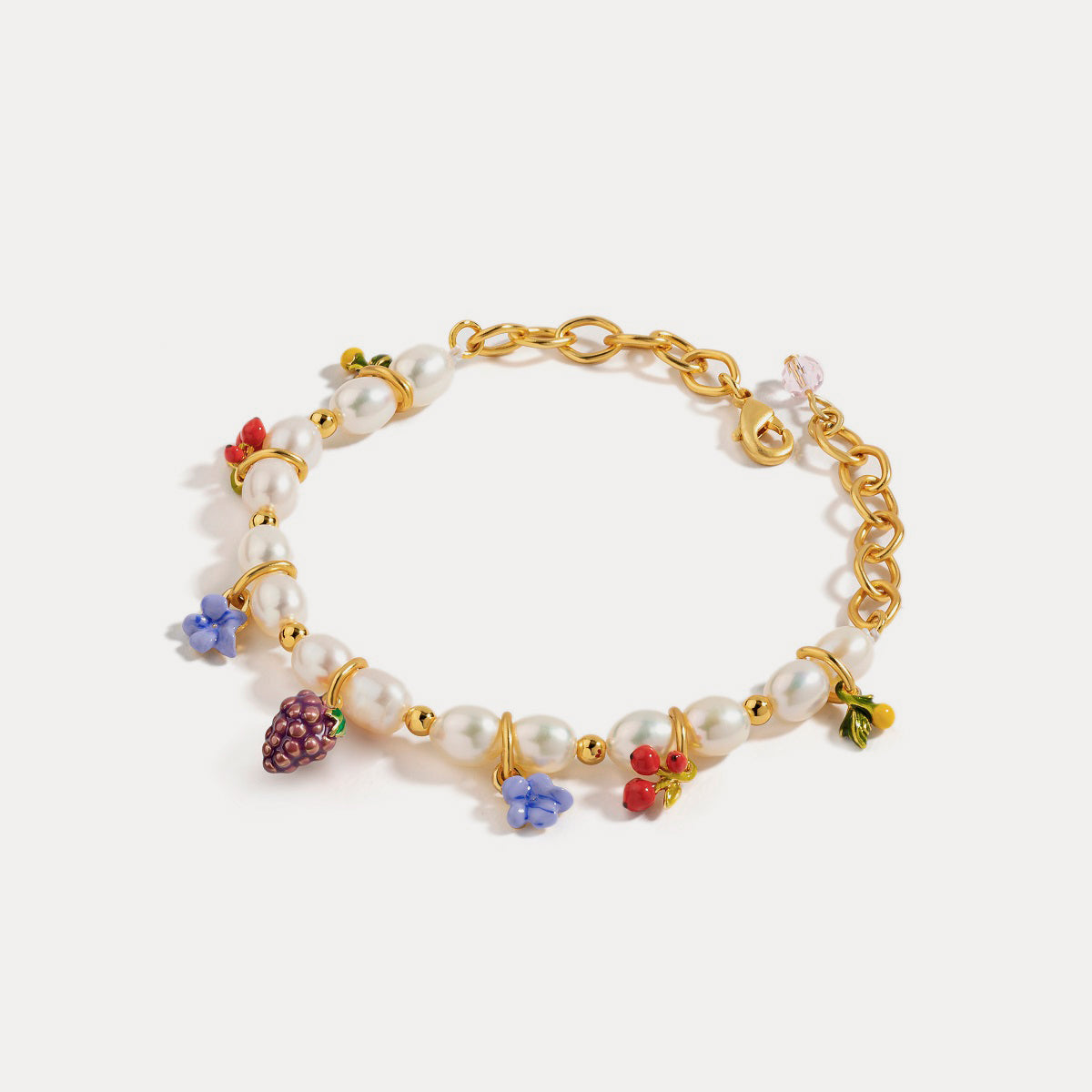 grape pearl beads bracelet